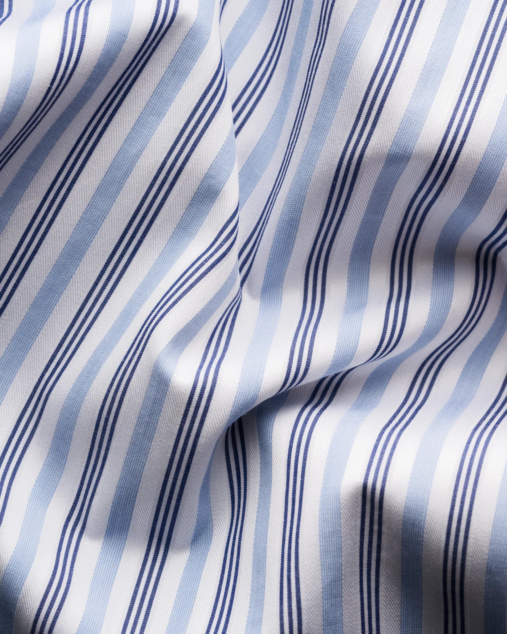 Eton - light blue multi striped elevated pique shirt