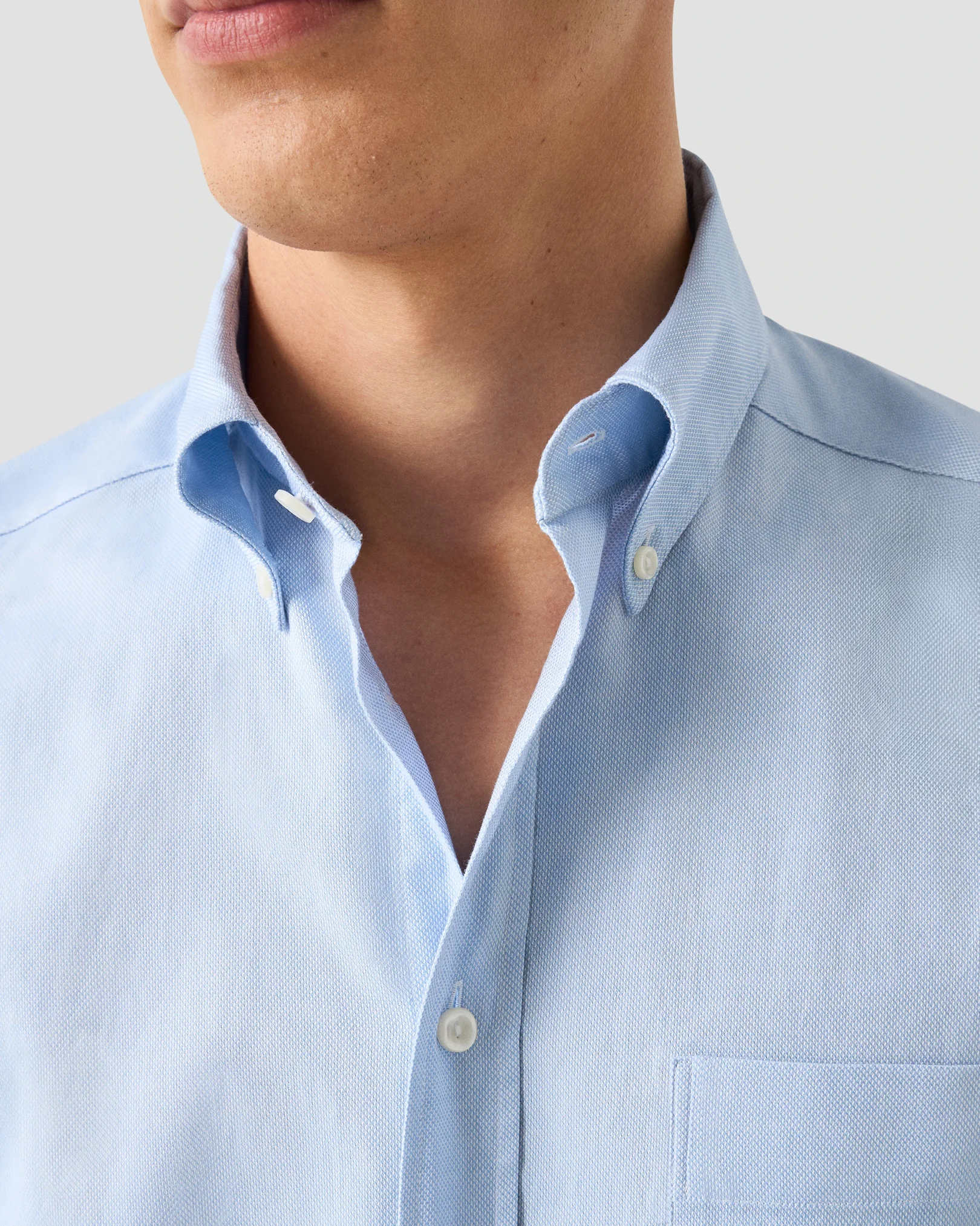 Eton - solid light blue royal oxford shirt