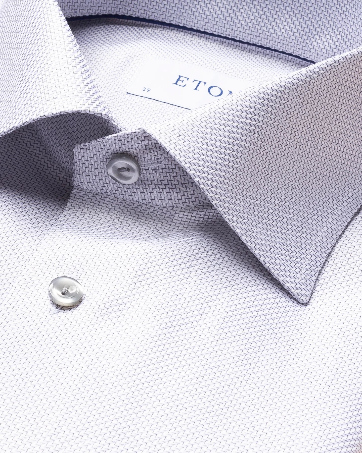 Eton - grey zic zac king twill shirt