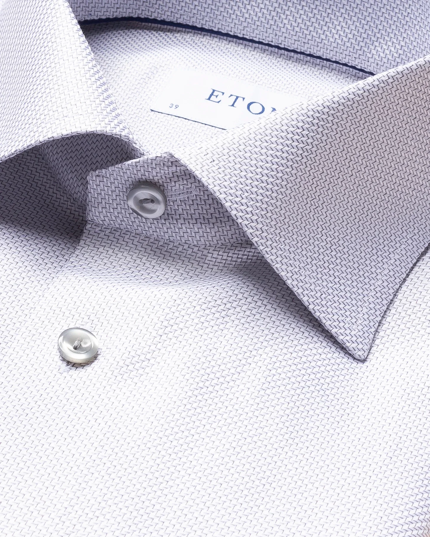 Eton - grey zic zac king twill shirt