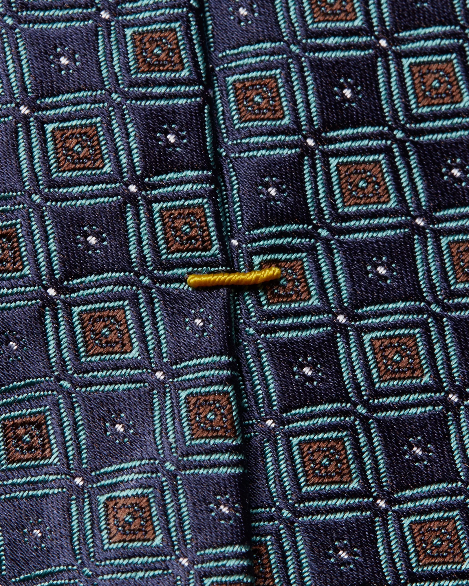 Eton - blue on blue woven checks silk tie
