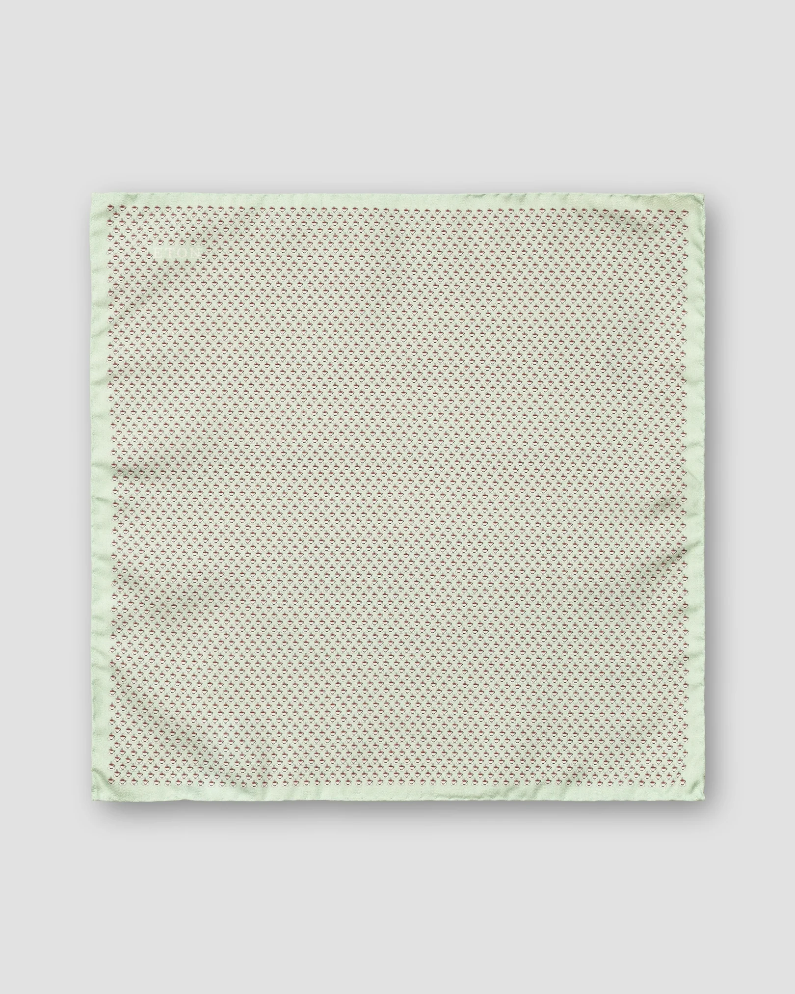 Eton - mid green espresso printed pocket square