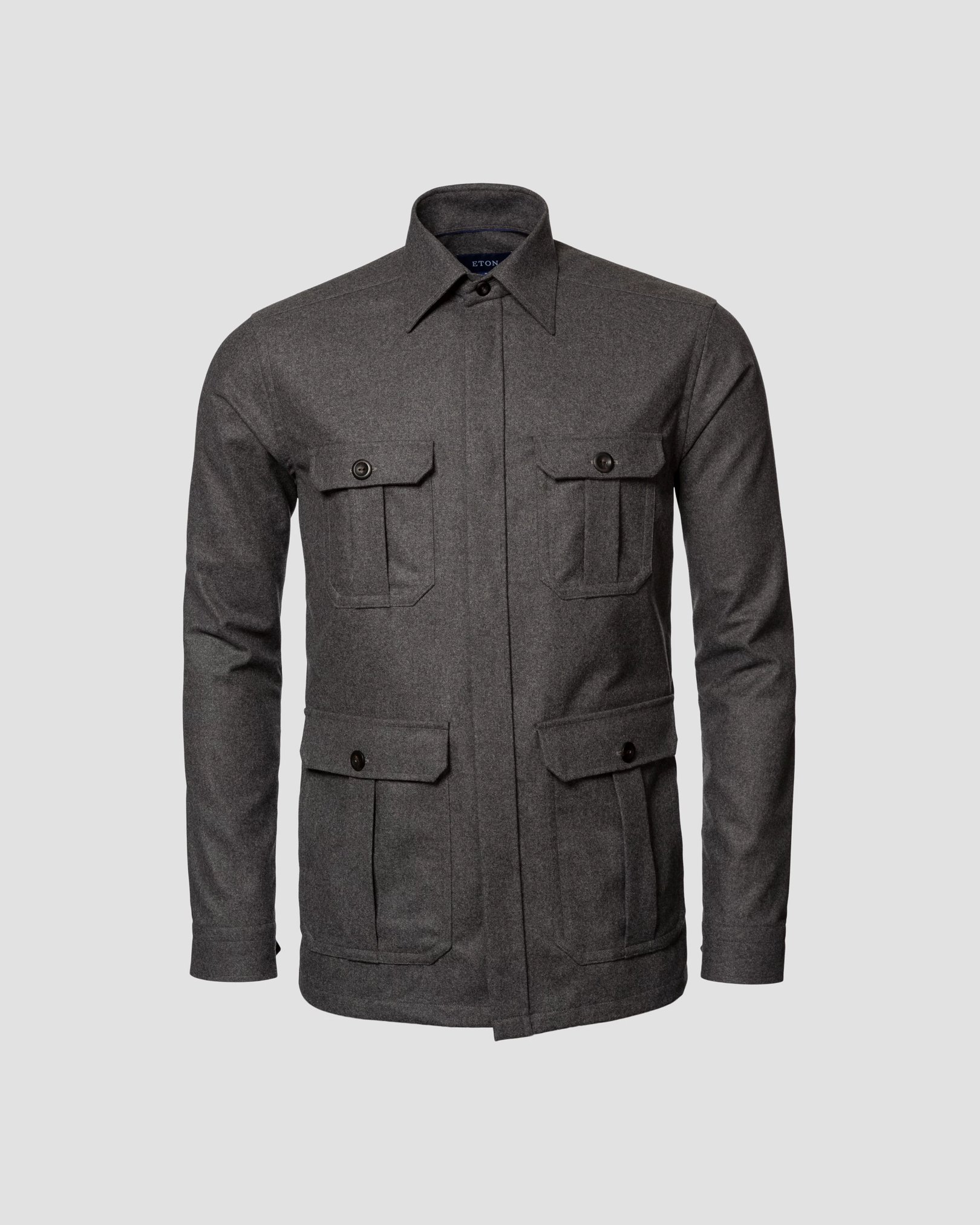 Eton - mid grey twill wool cashmere
