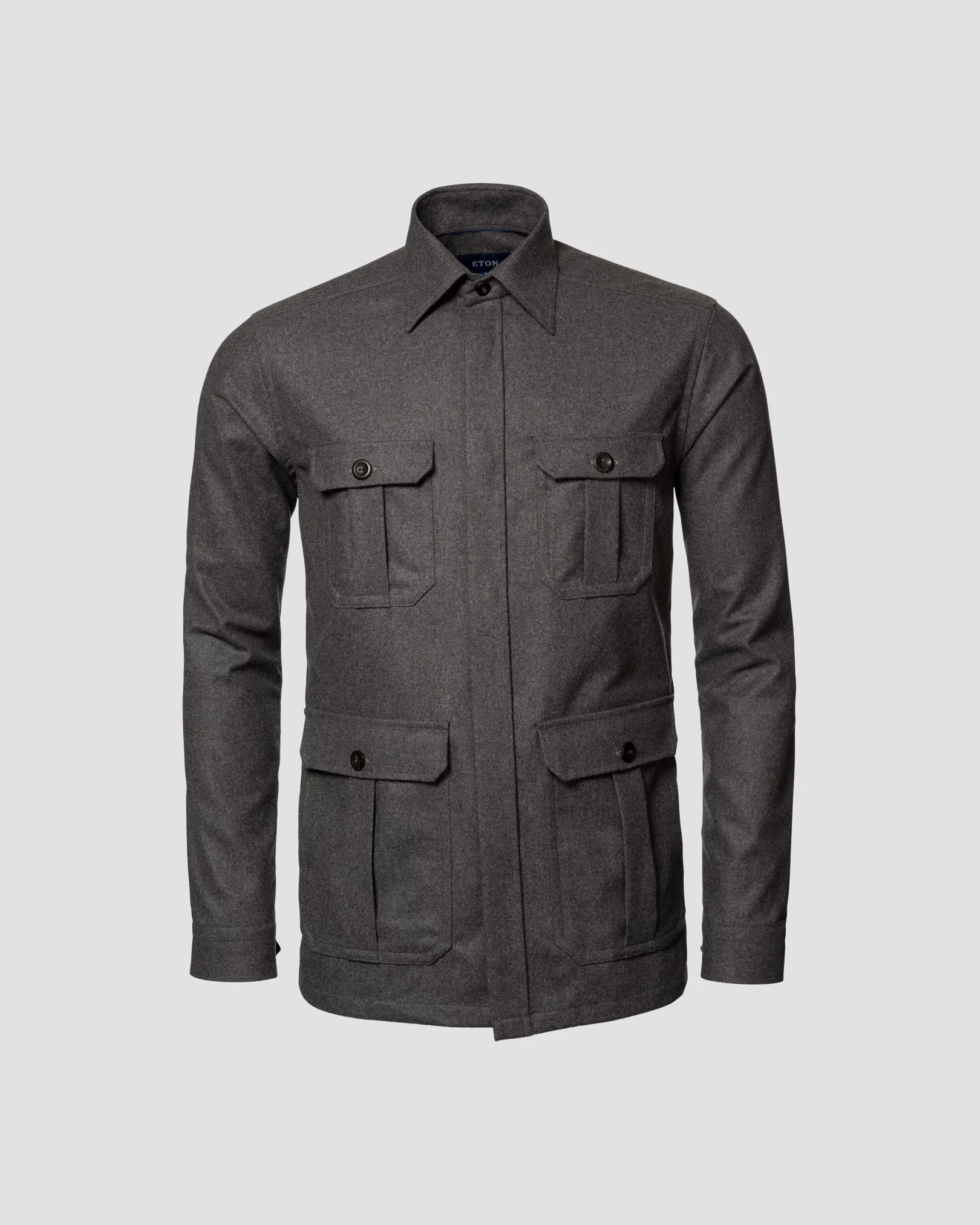 Eton - mid grey twill wool cashmere