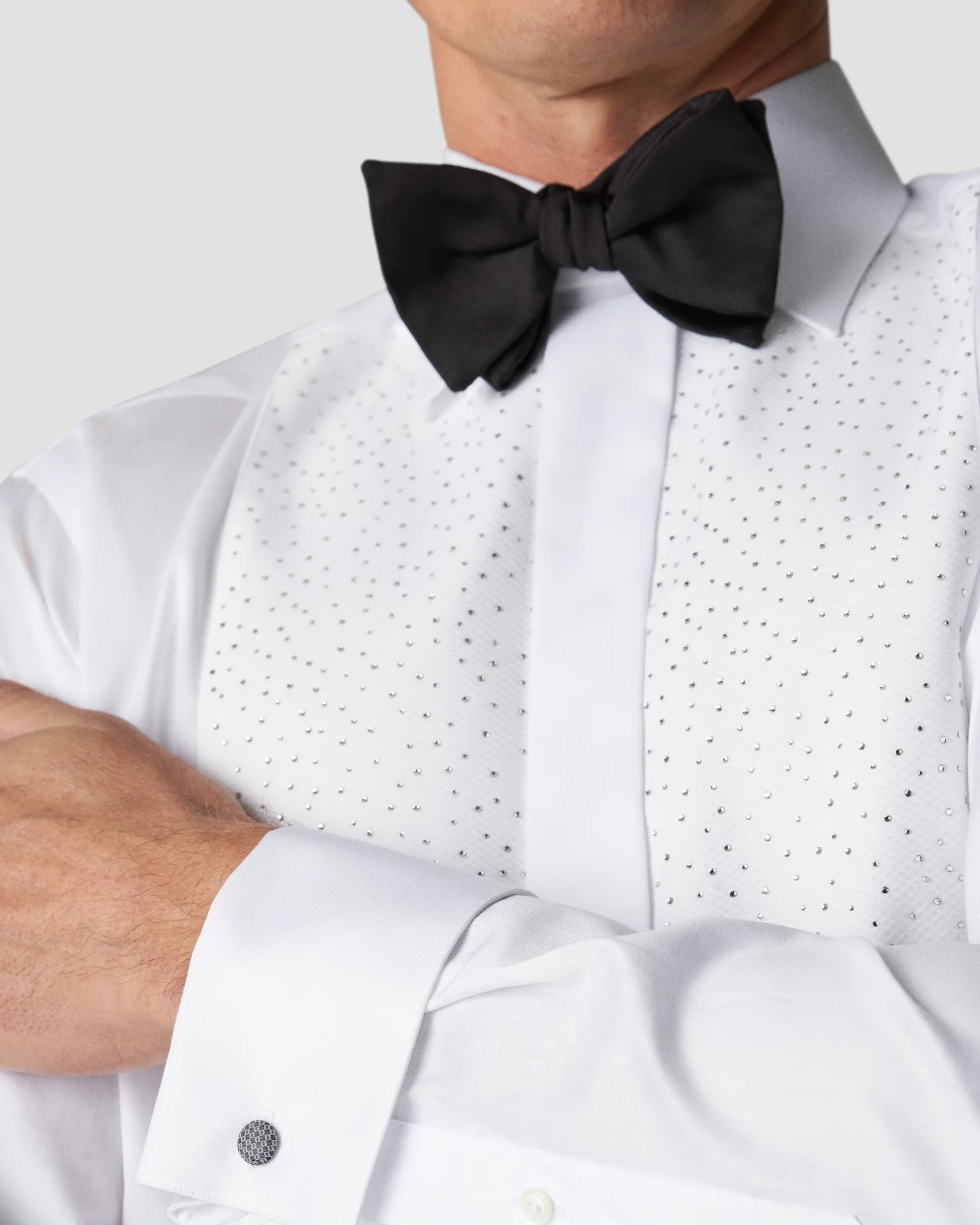 Eton - white pique swarovski shirt