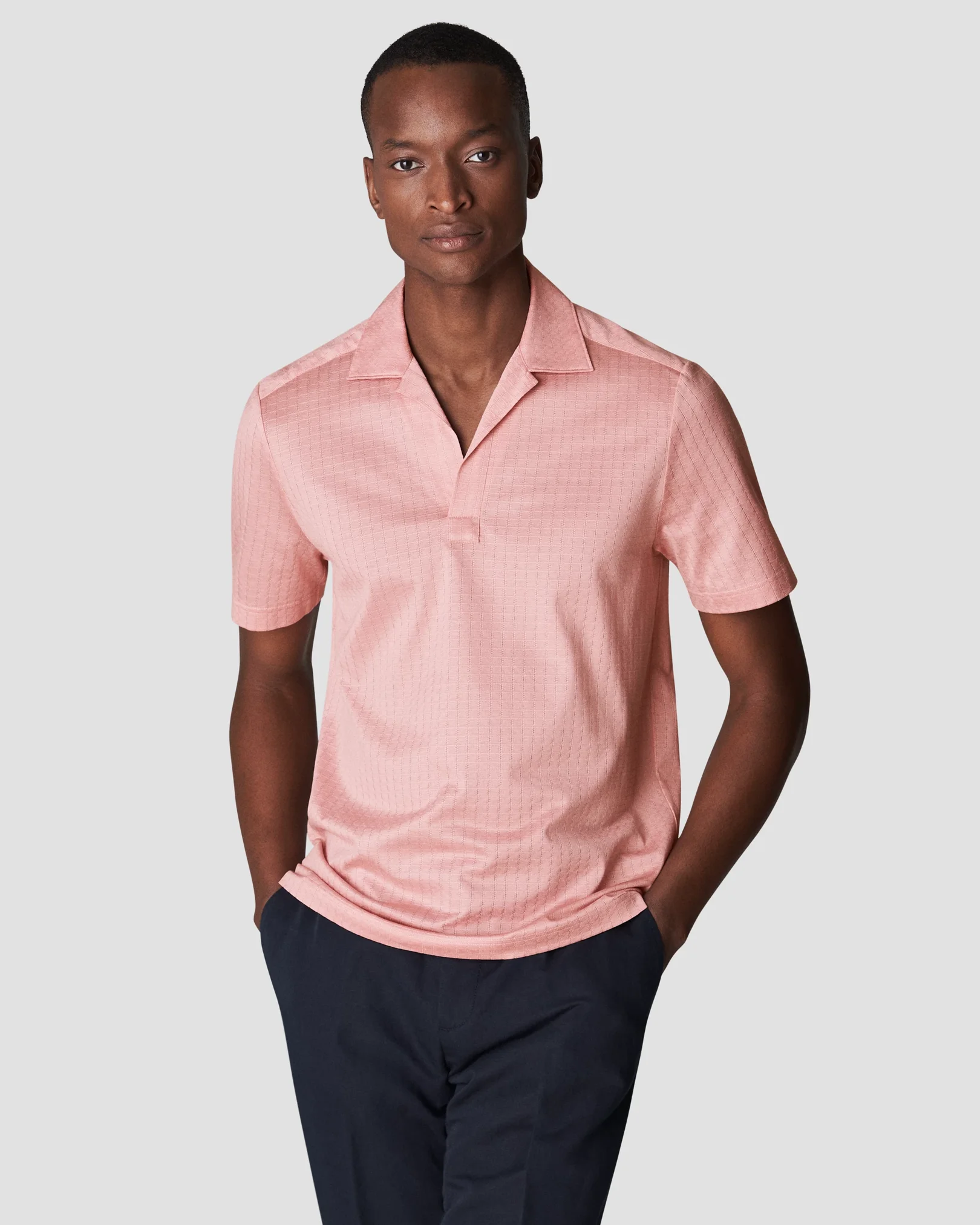 Eton - pink jacquard short sleeve