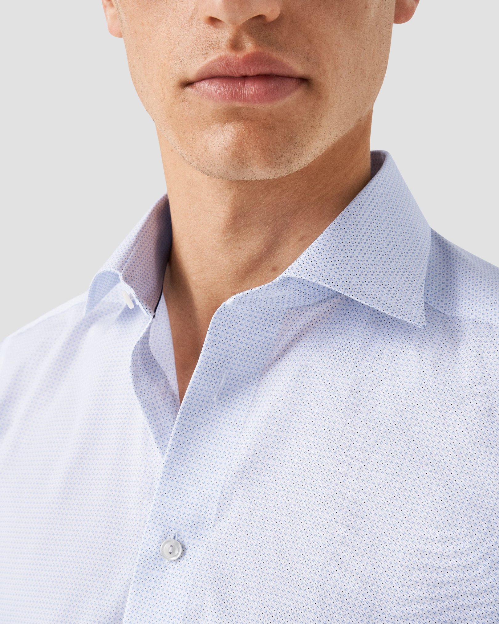 Eton - sky blue micro print shirt