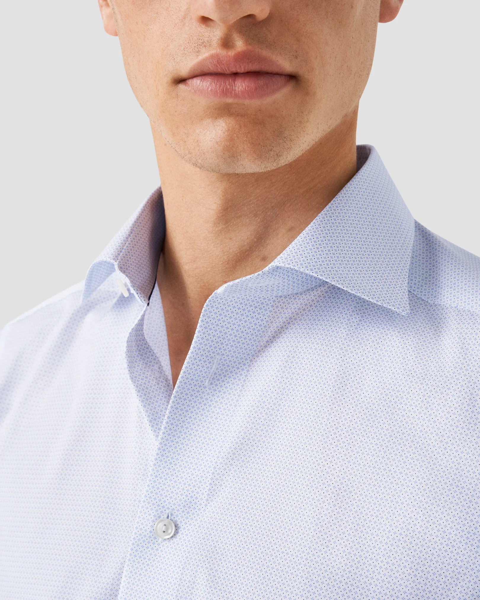 Eton - sky blue micro print shirt
