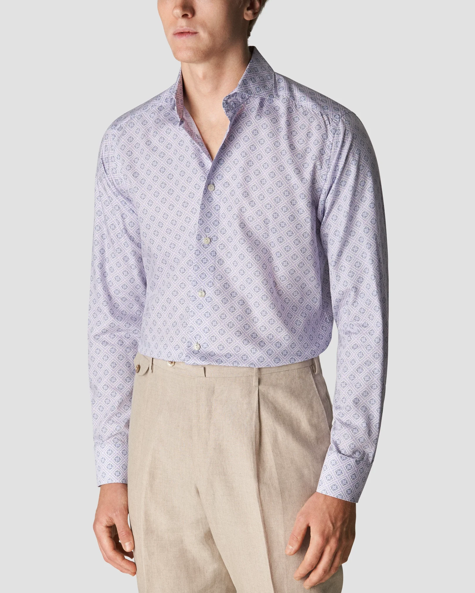 Eton - light purple signature twill medallion print