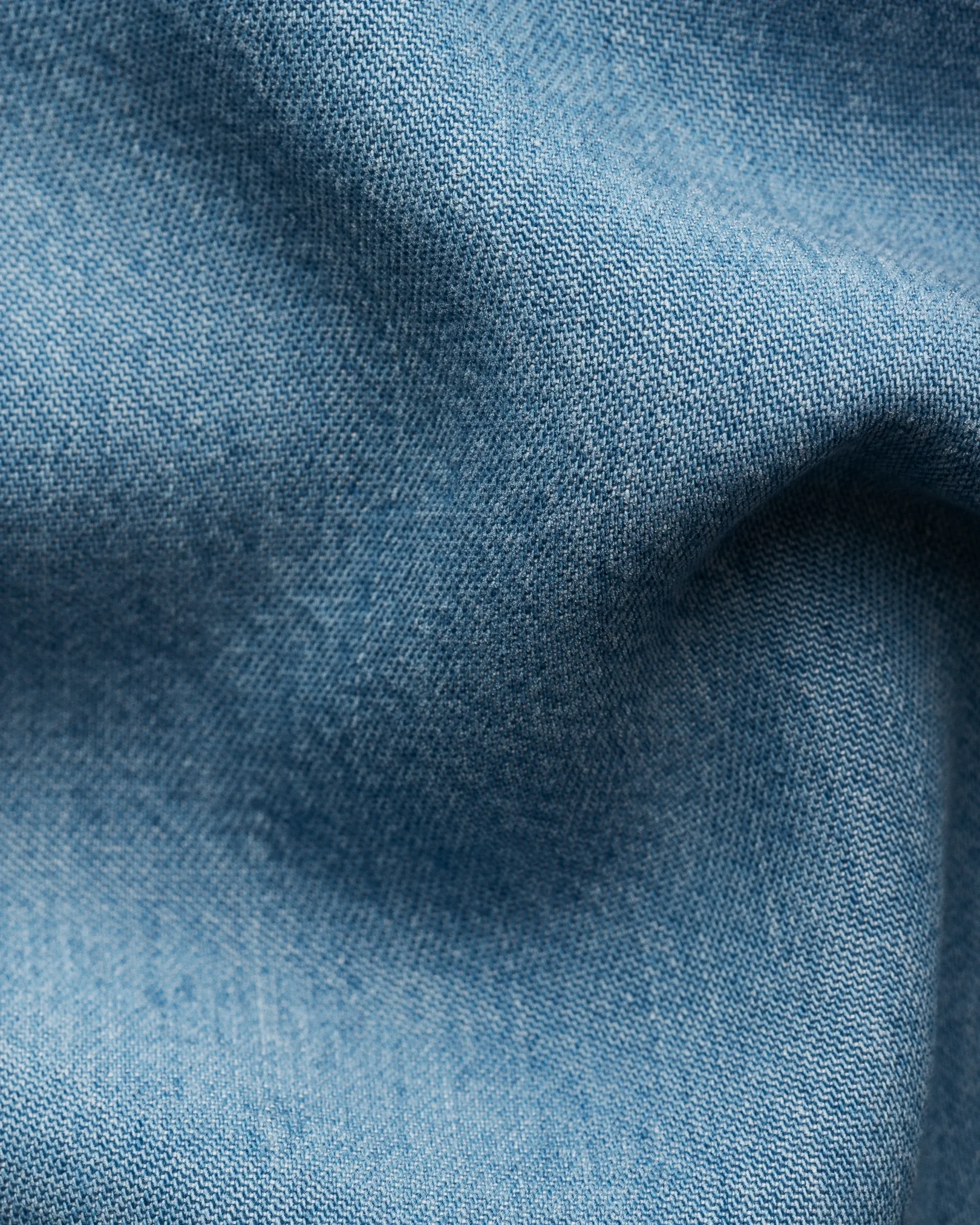 Eton - dark blue tencel wide spread collar rounded single slim fit
