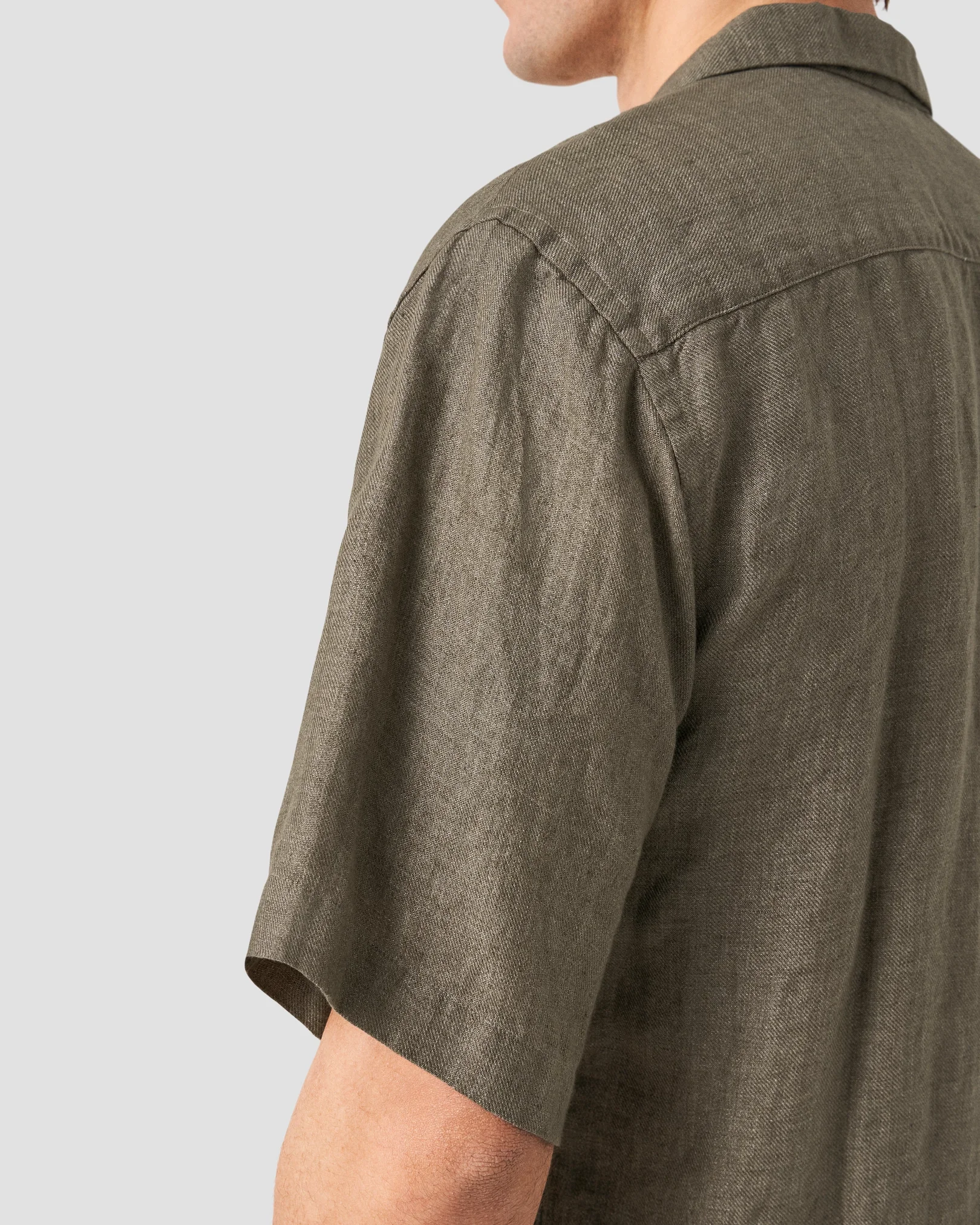Eton - dark brown resort linen shirt