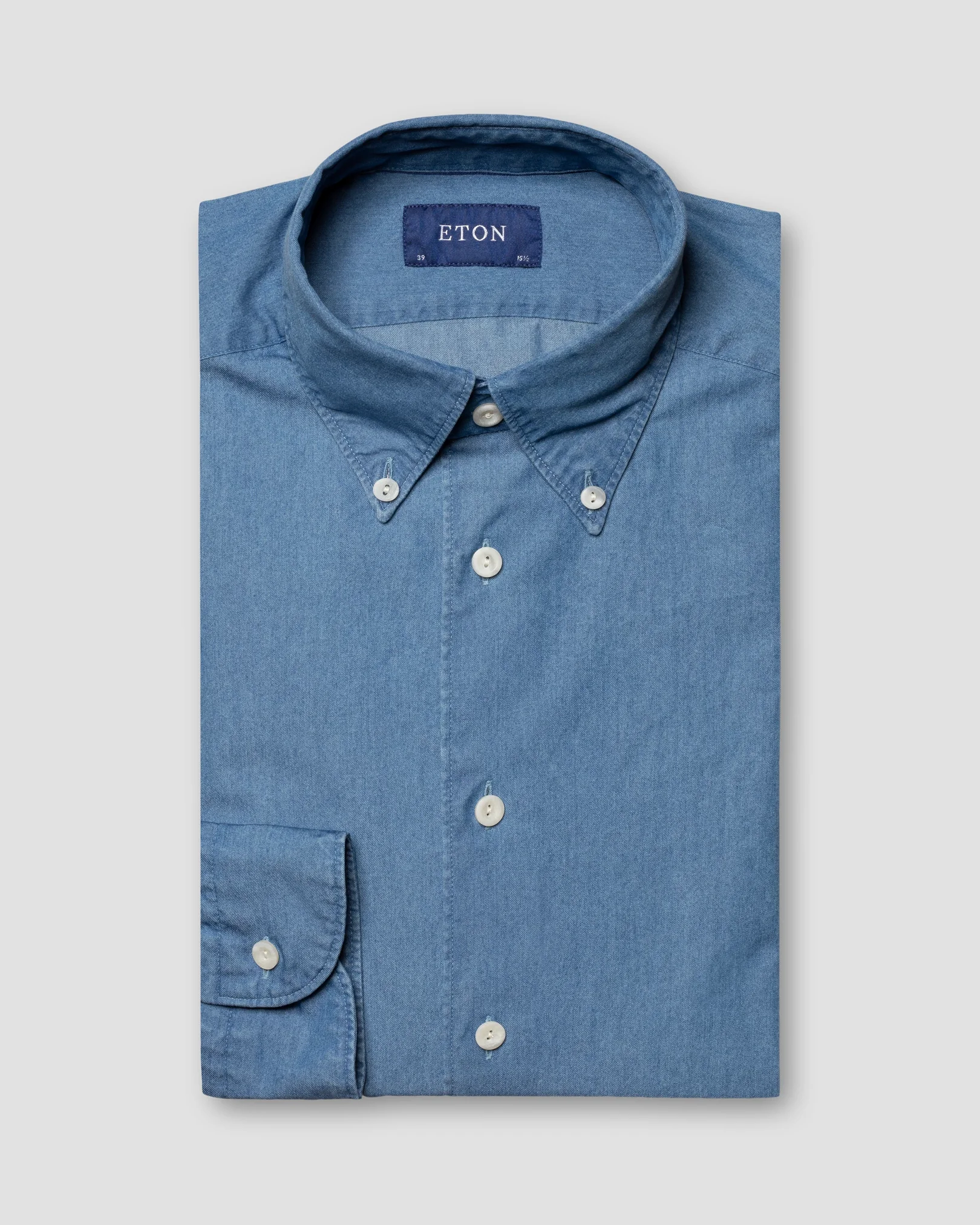 Eton - dark blue indigo button down wardrobe essentials