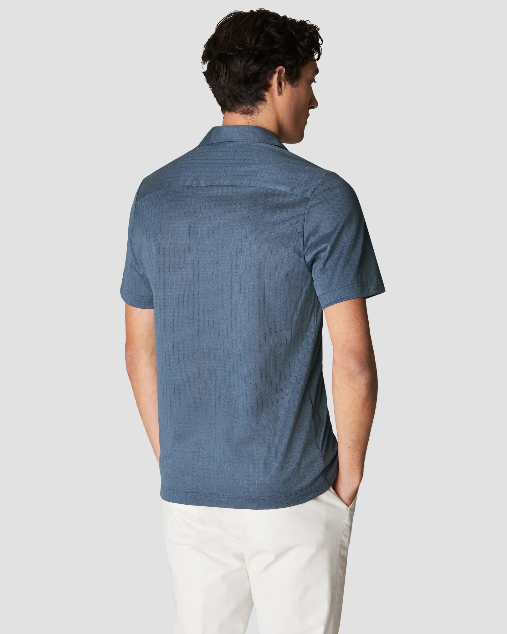 Eton - dark blue jacquard knit