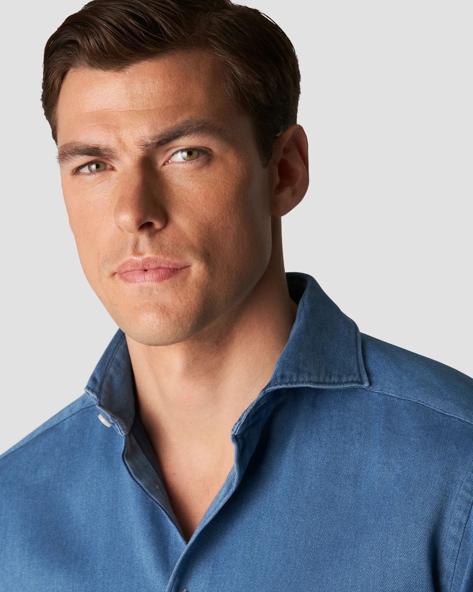 Eton - light satin indigo shirt