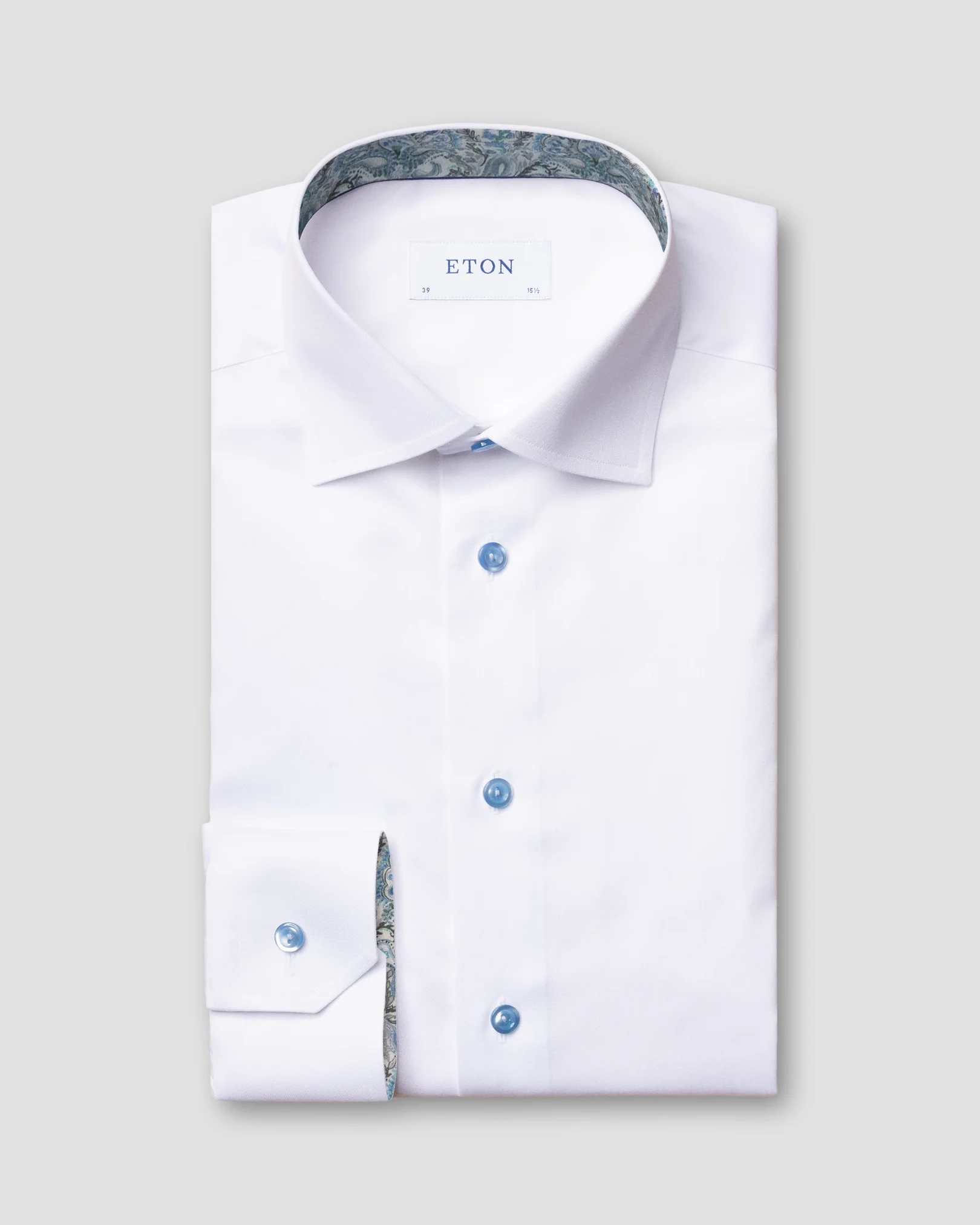 Eton - white signature twill summer details