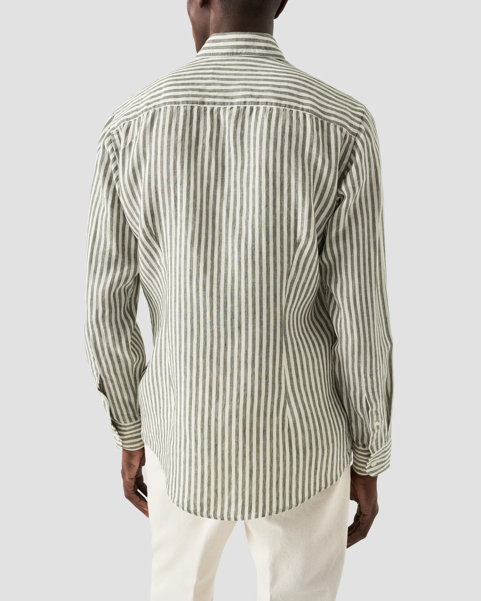 Eton - claasic mid green linen shirt