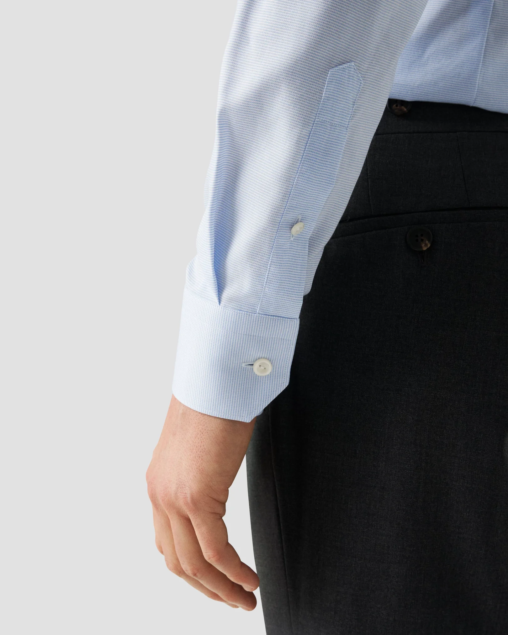 Eton - solid light blue ponited shirt