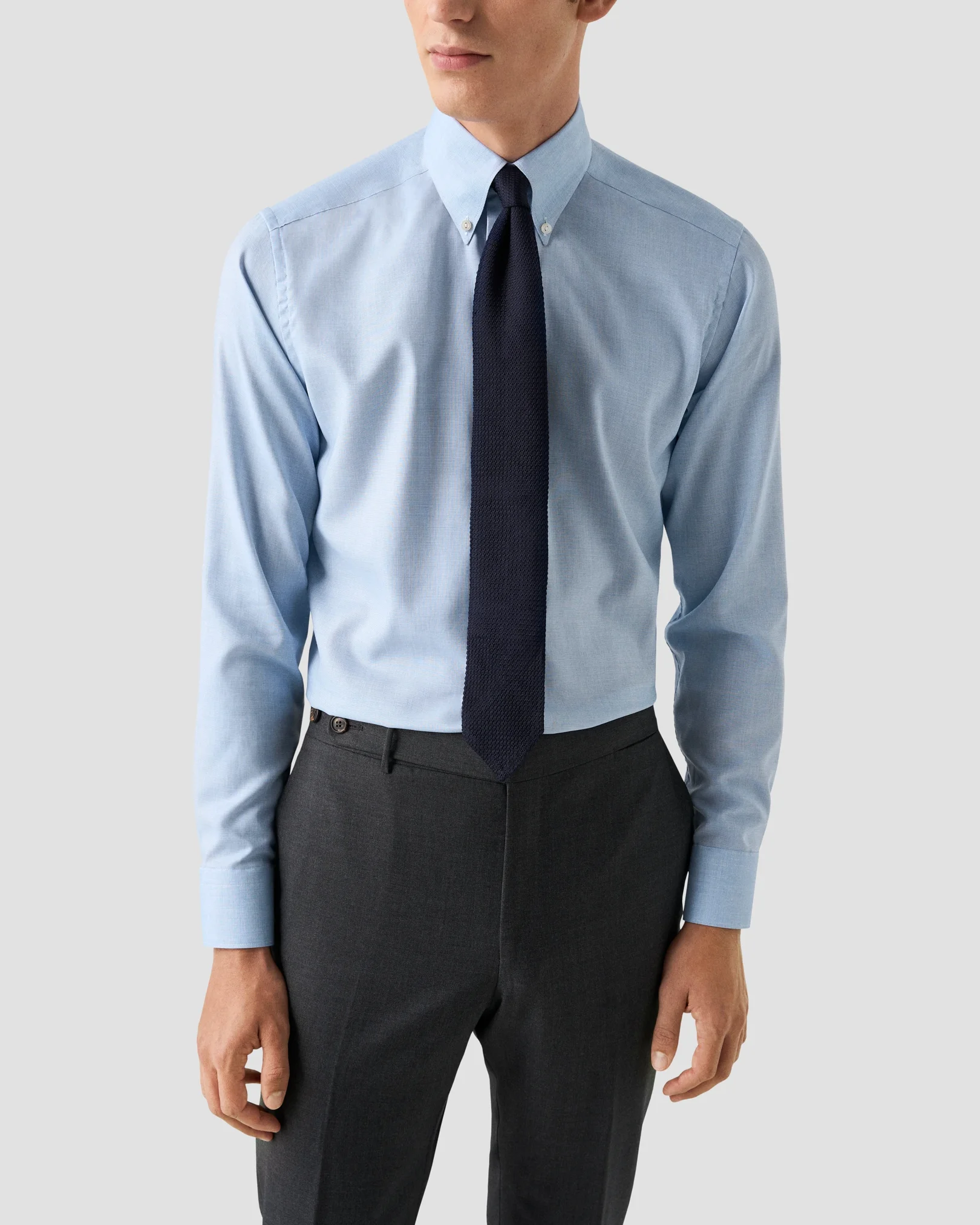 Eton - light blue solid signature oxford shirt