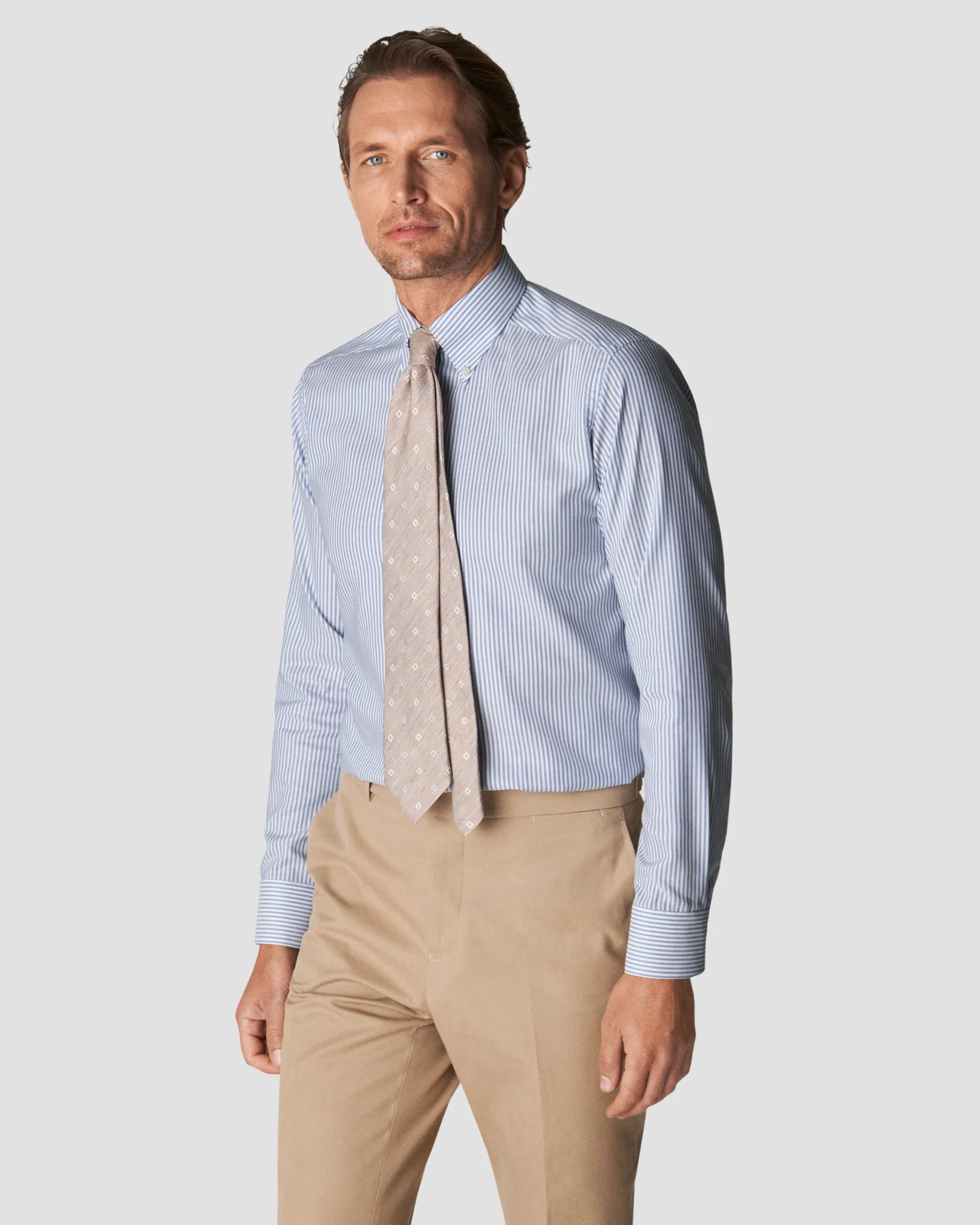 Eton - mid blue fine oxford