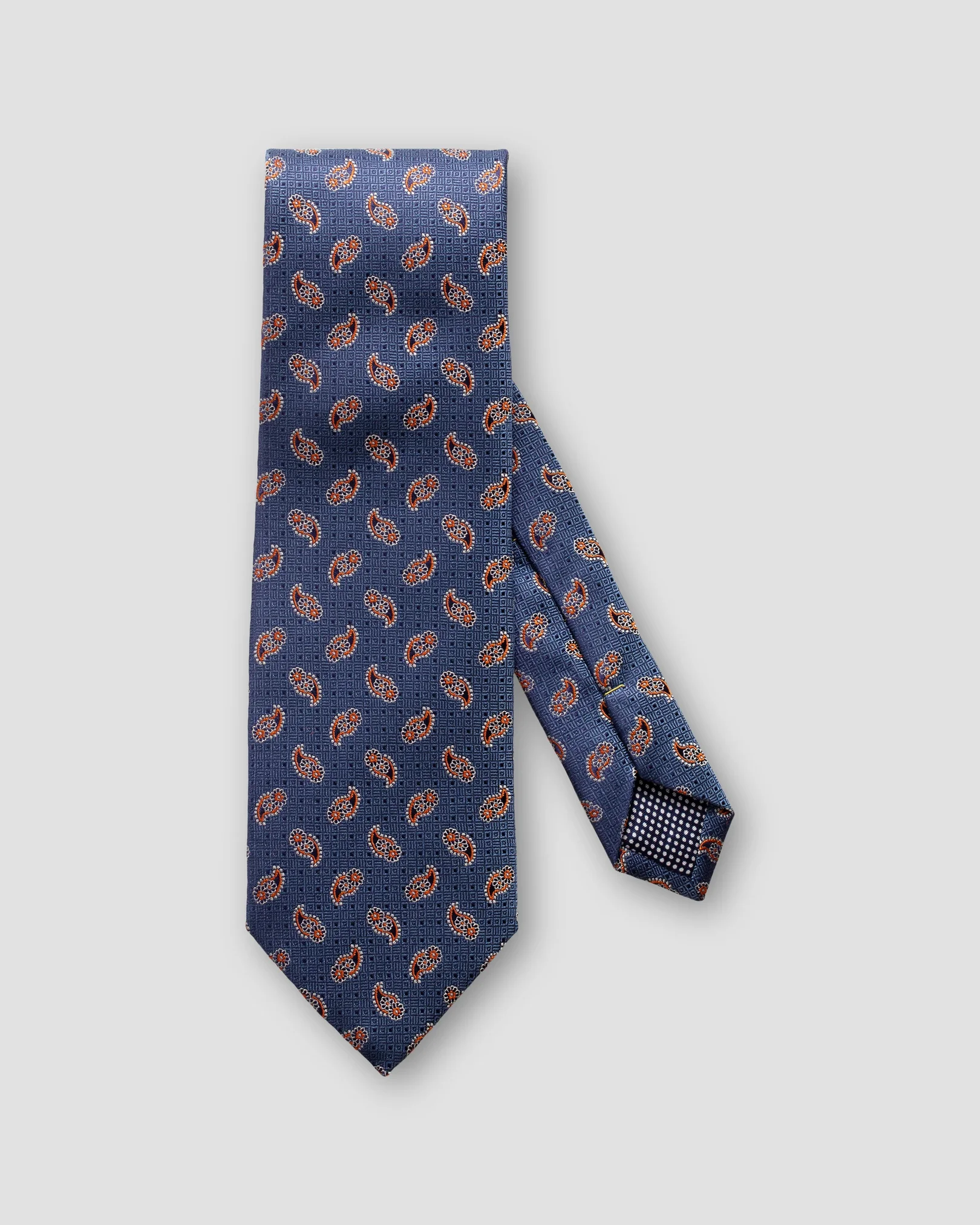 Eton - navy orange paisley tie