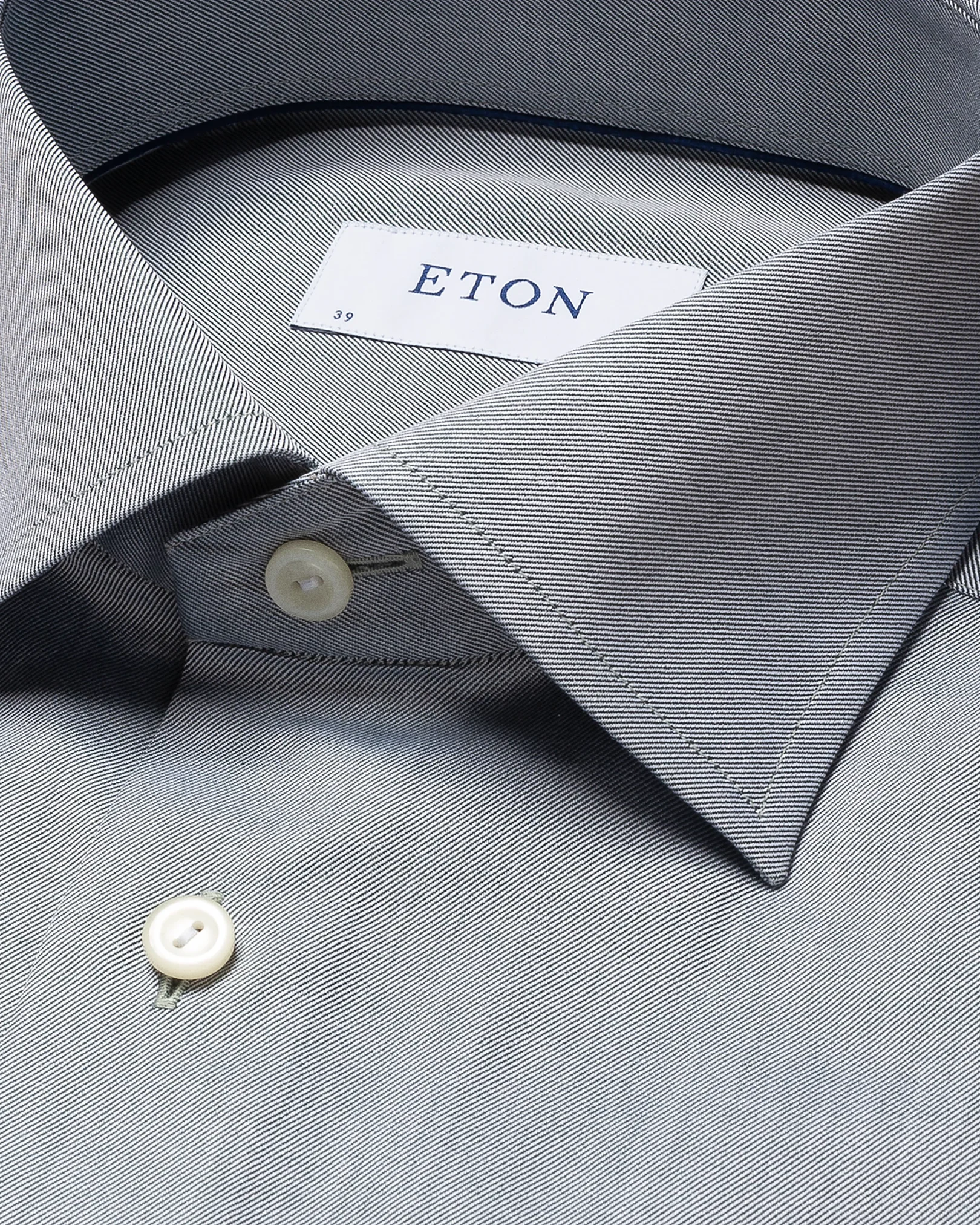 Eton - green melange signature twill shirt