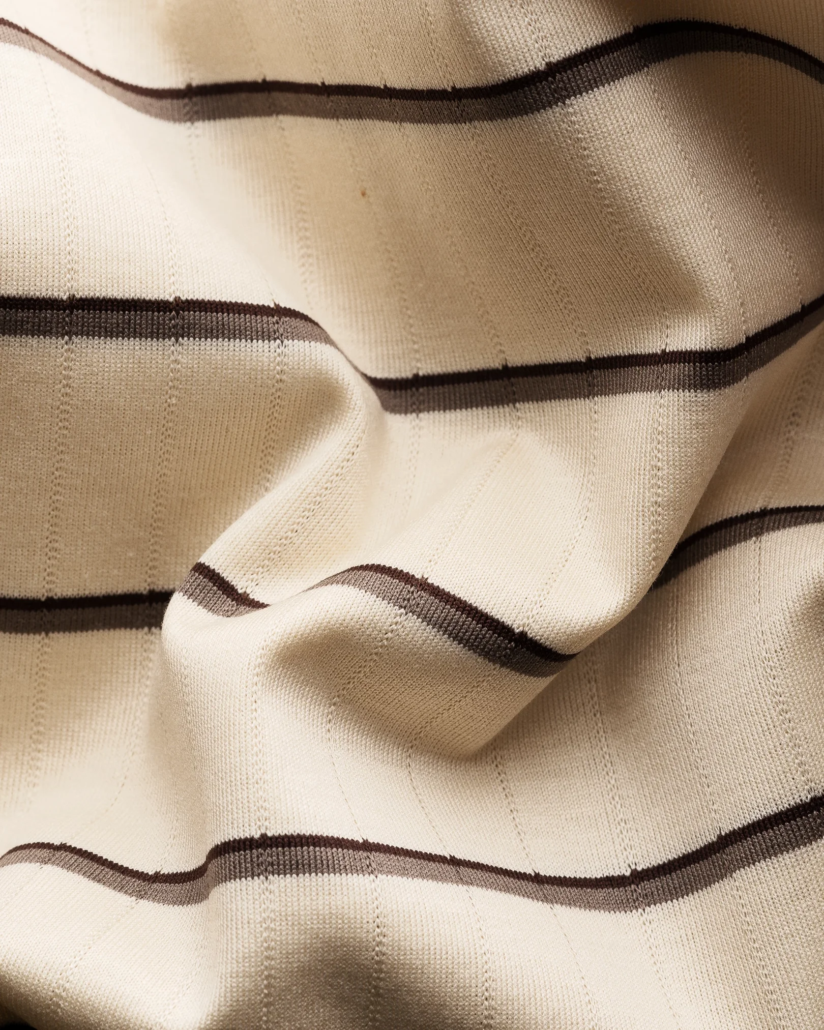 Eton - beige knitted collar short sleeve regular fit