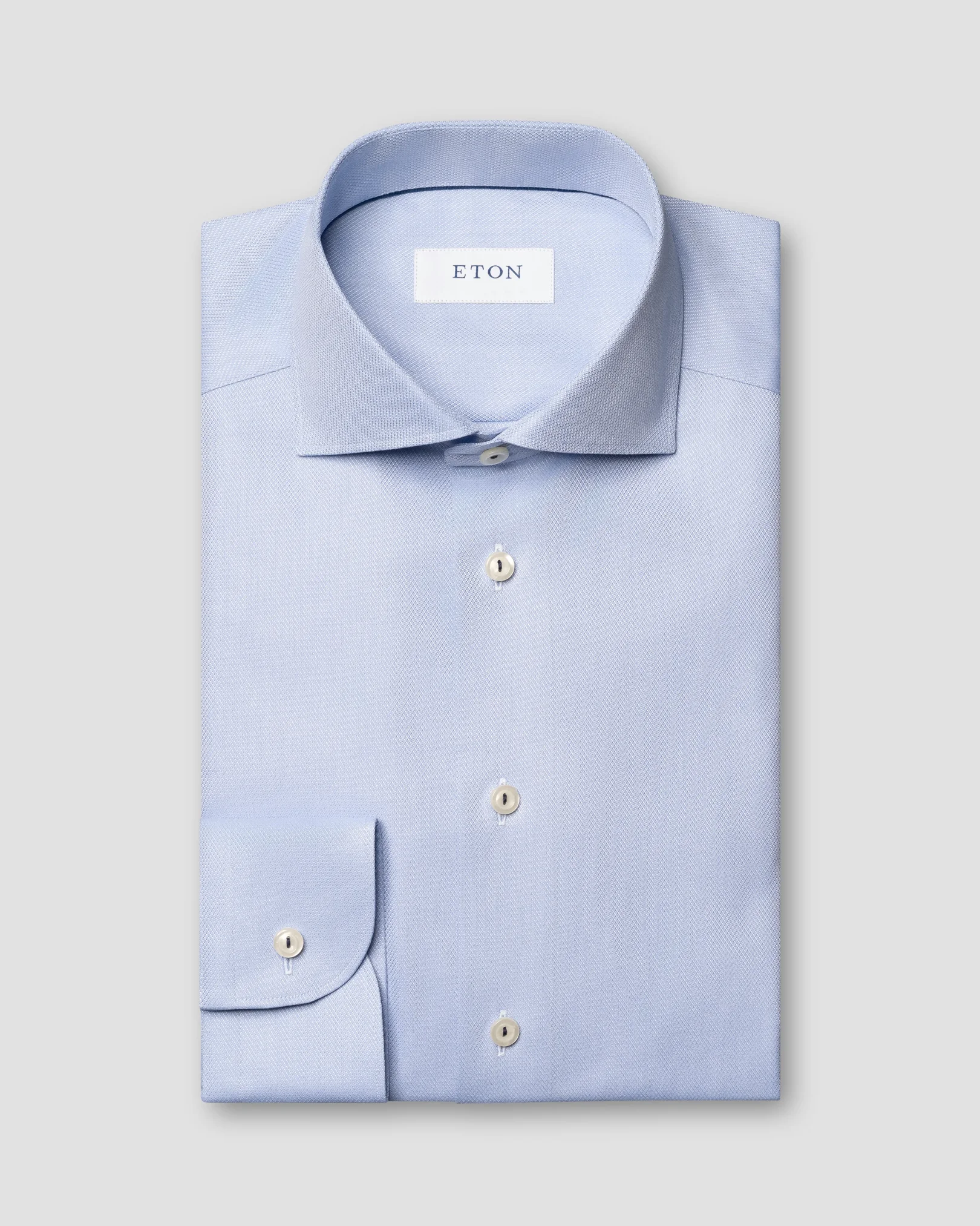 Eton - light blue semi solid signature dobby shirt