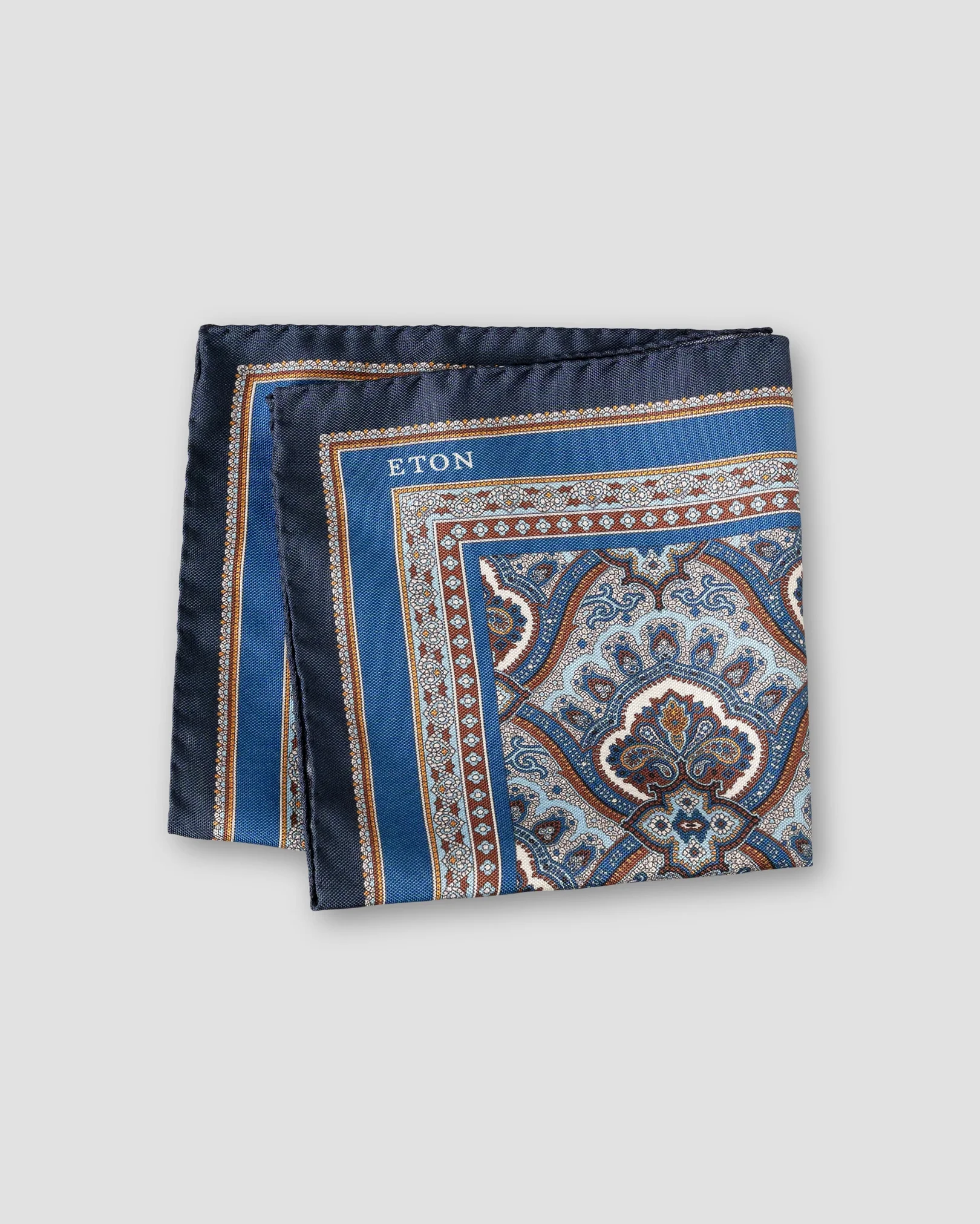 Eton - blue paisley print pocket square