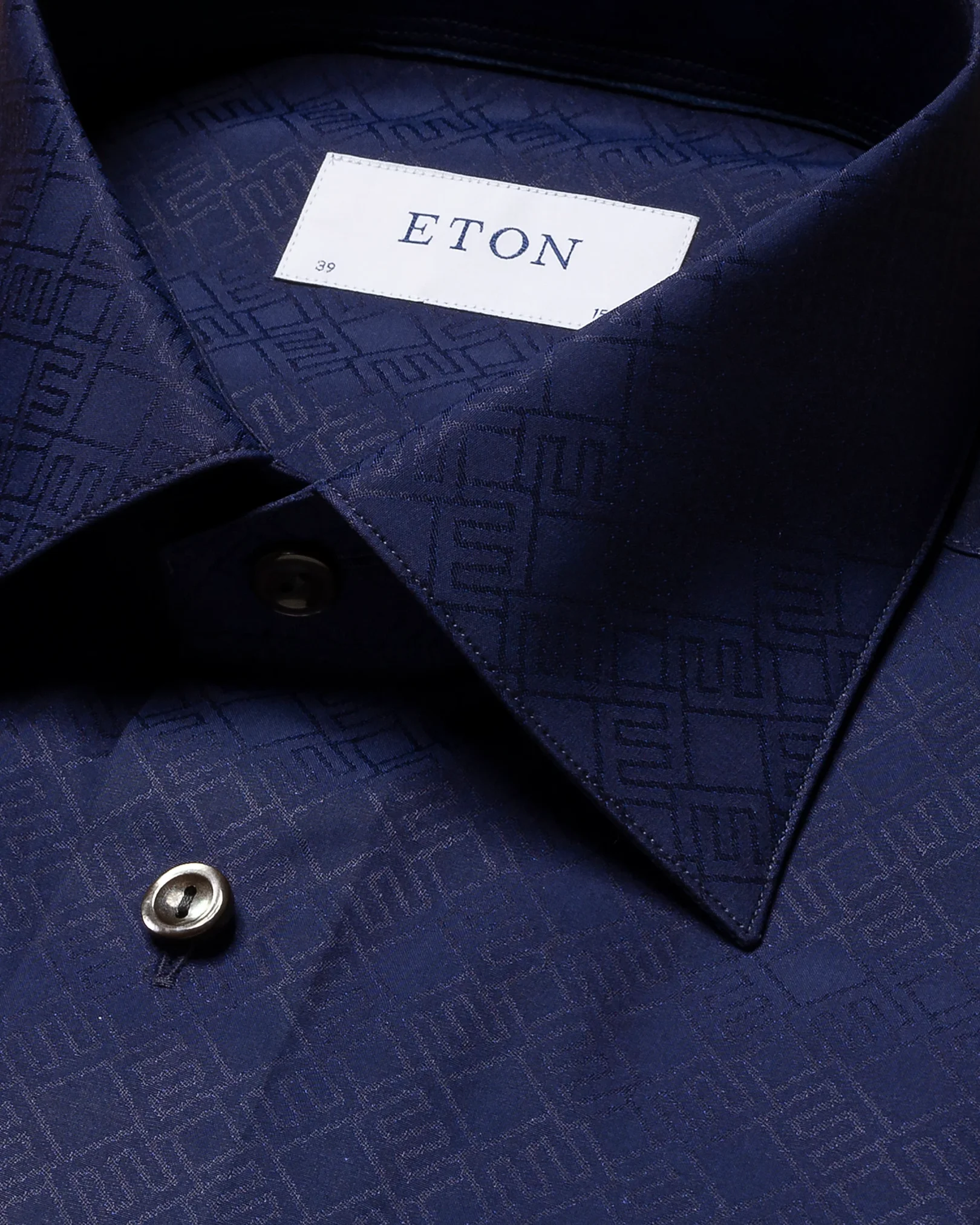 Eton - navy blue jacquard moderate cutaway