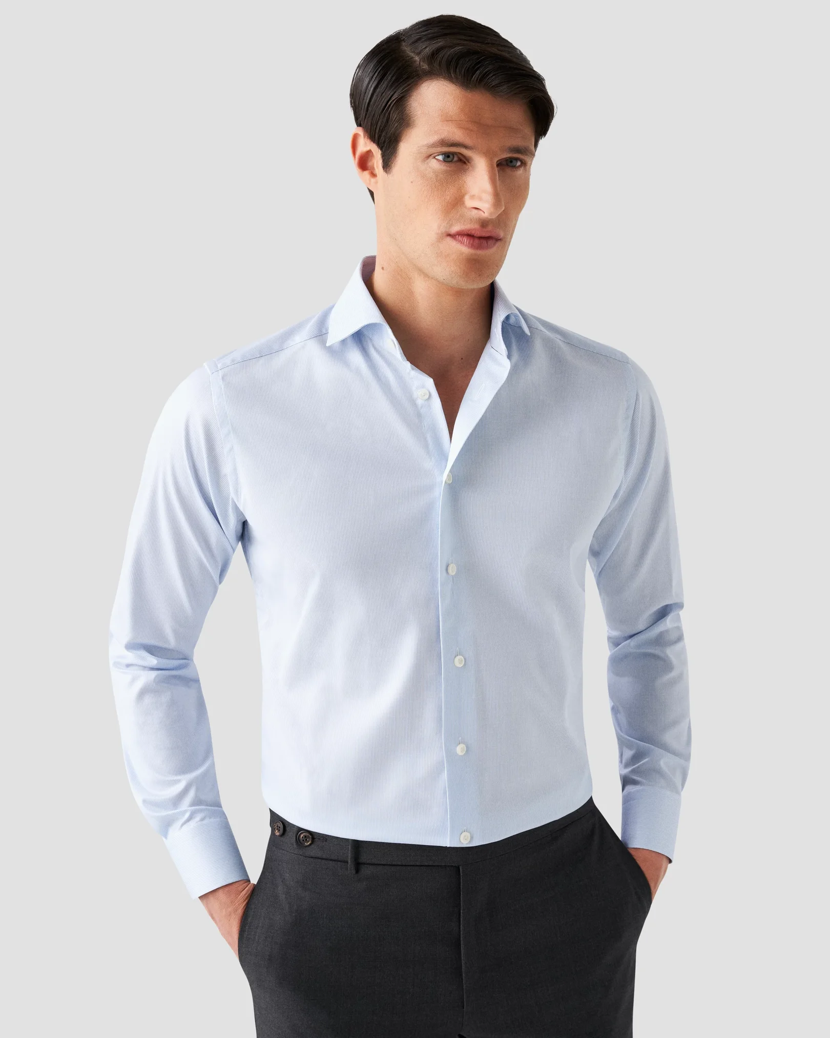 Eton - light blue cotton and tencel