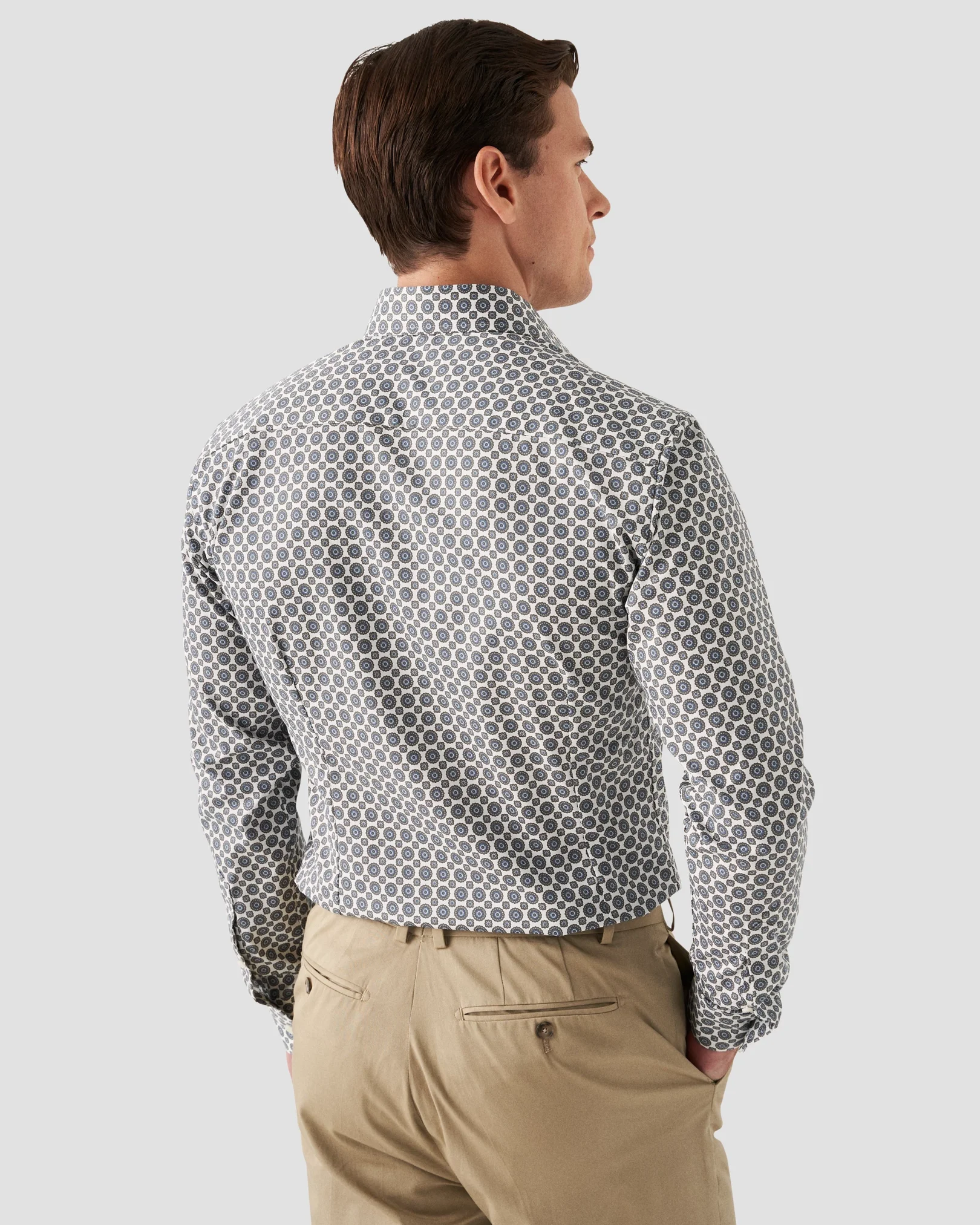 Eton - beige twill medallion print