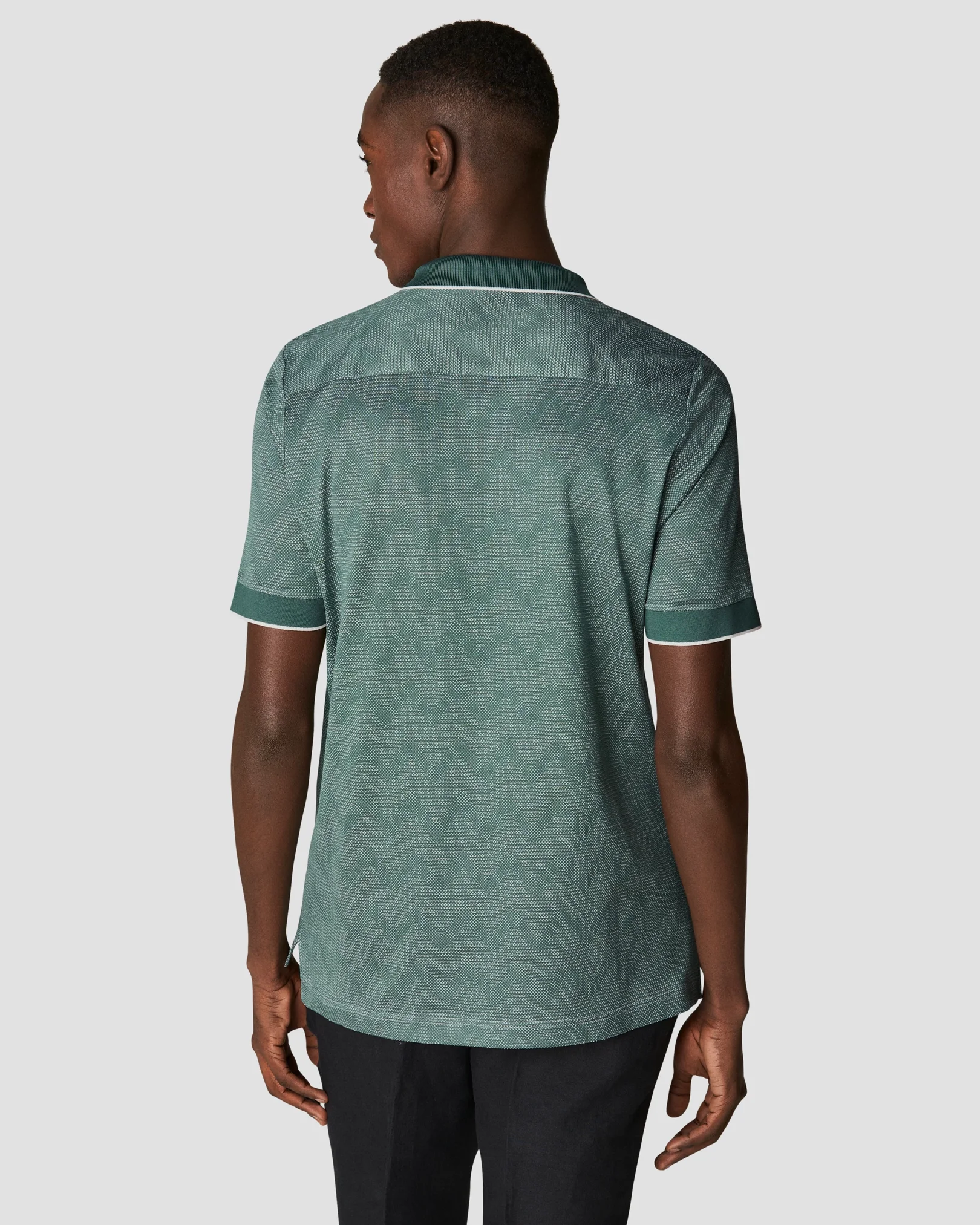 Eton - mid green knit jacquard knit