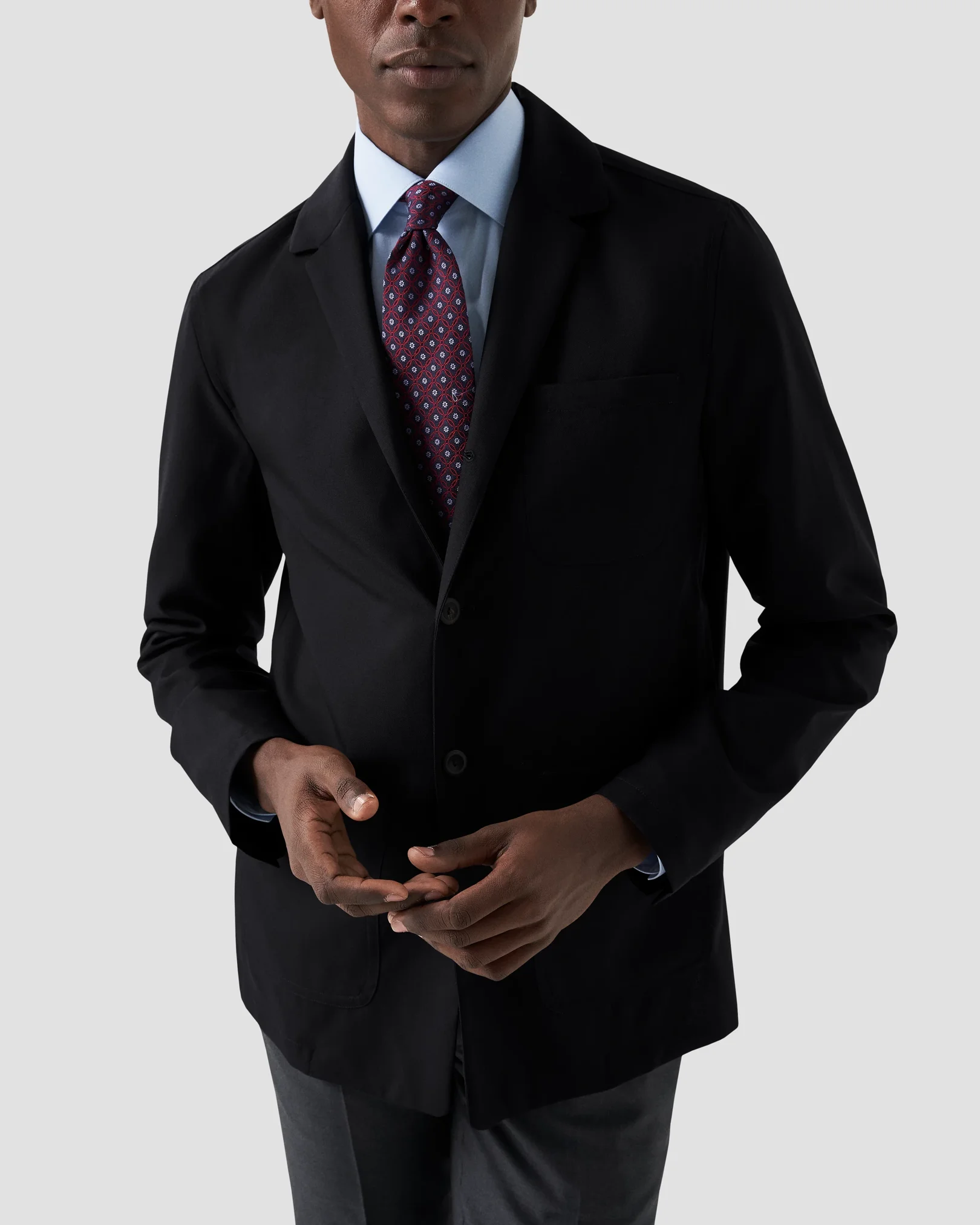 Eton - navy blue turndown collar overshirt