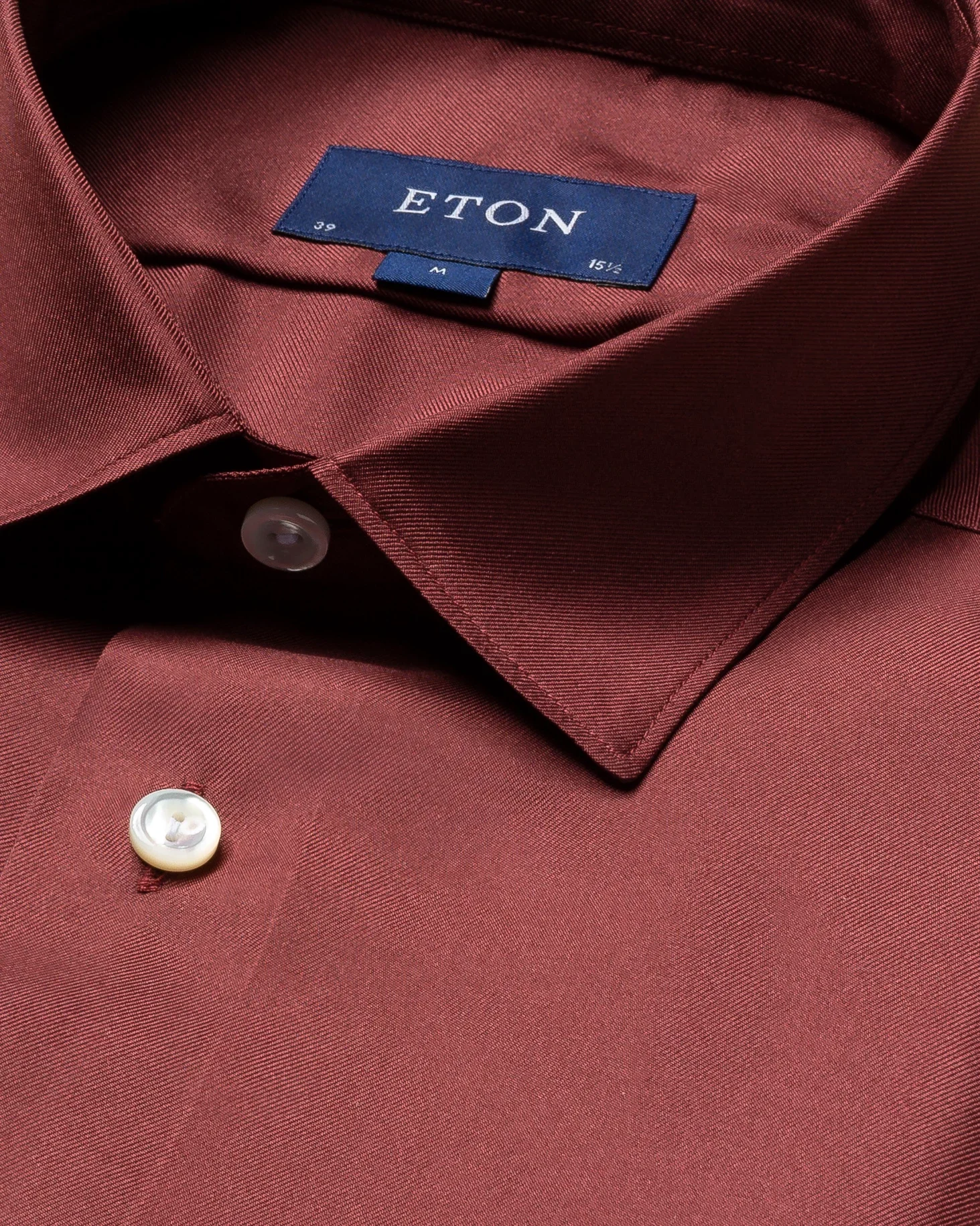 Eton - red silk shirt pointed single rounded slim soft