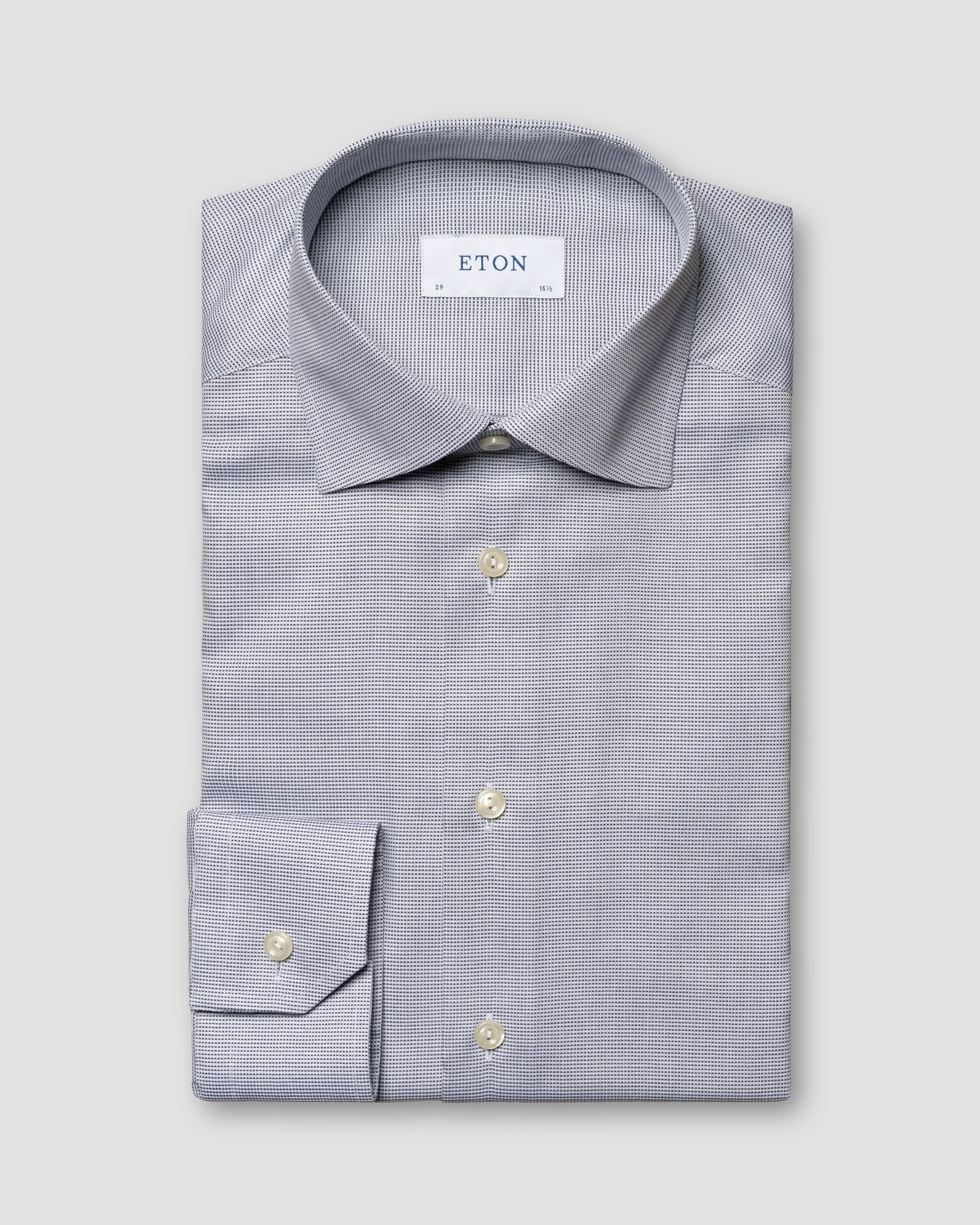 Eton - navy blue twill cut away single slim