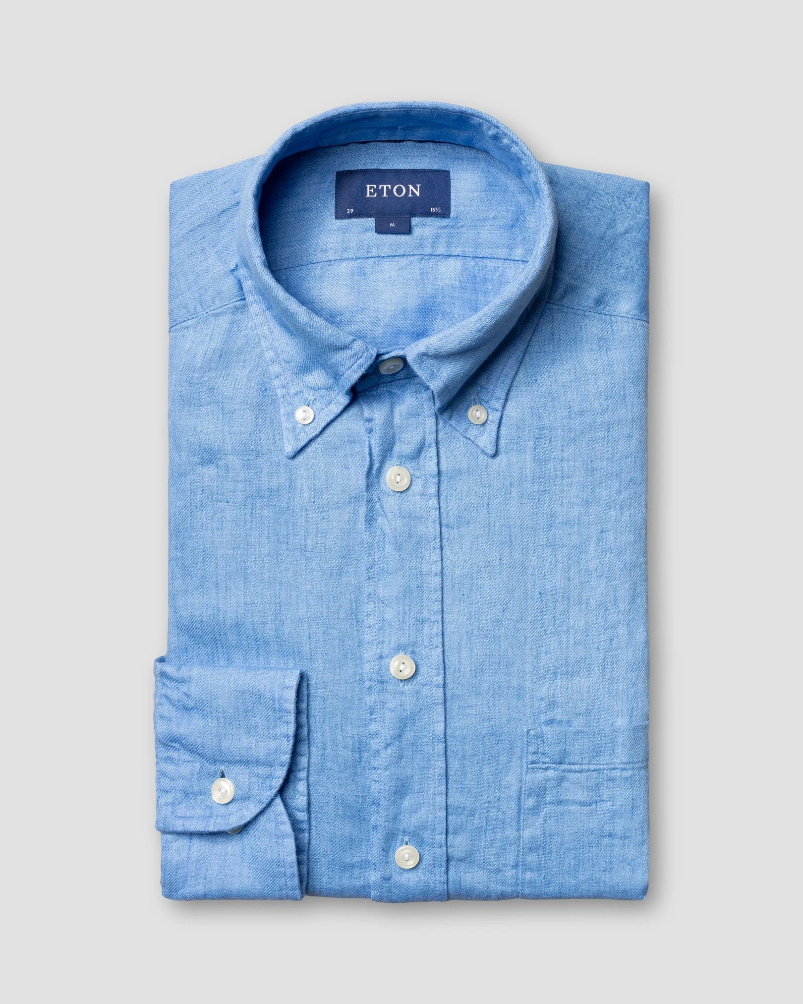 Eton - blue luxe linen shirt