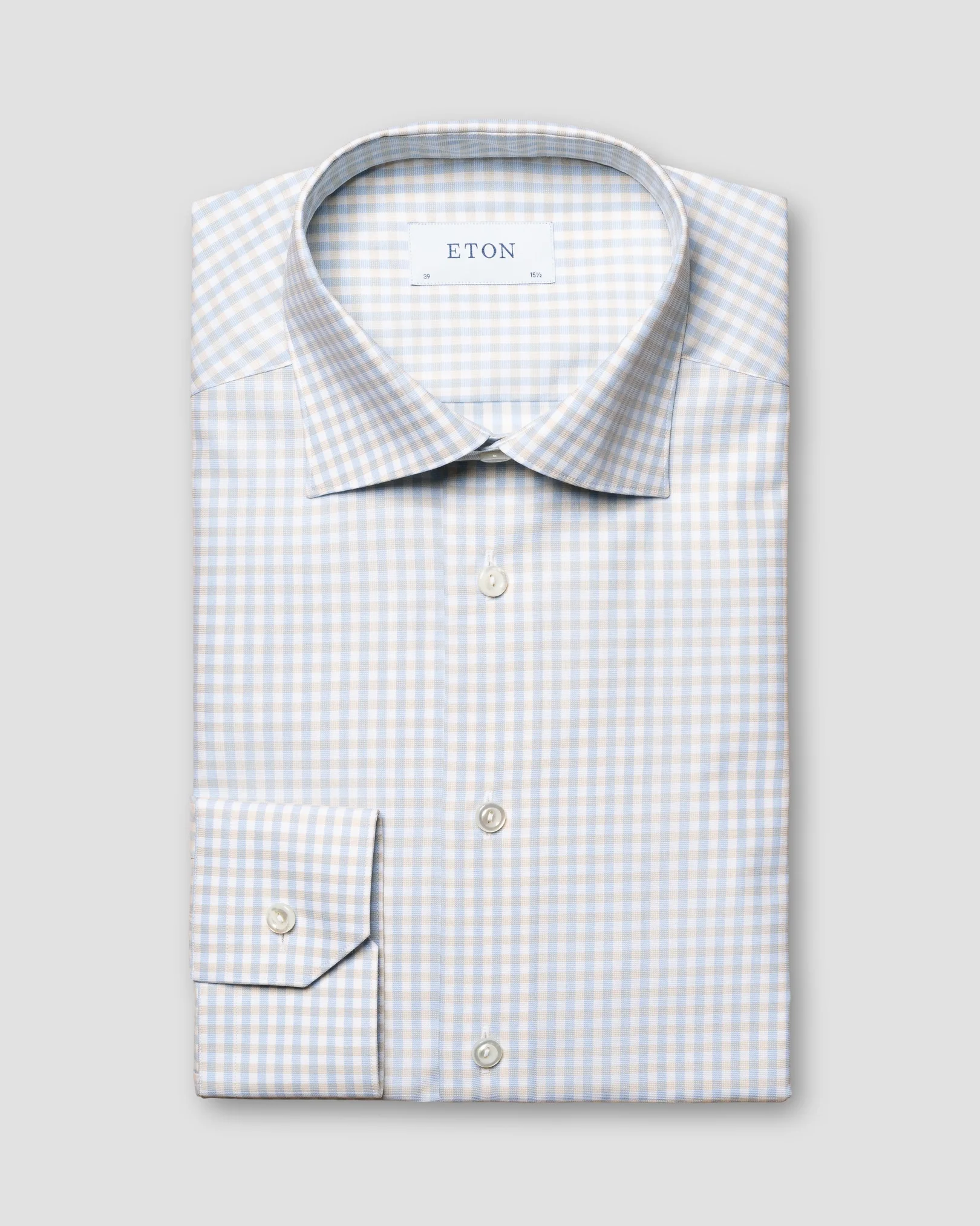 Eton - checked beige dobby