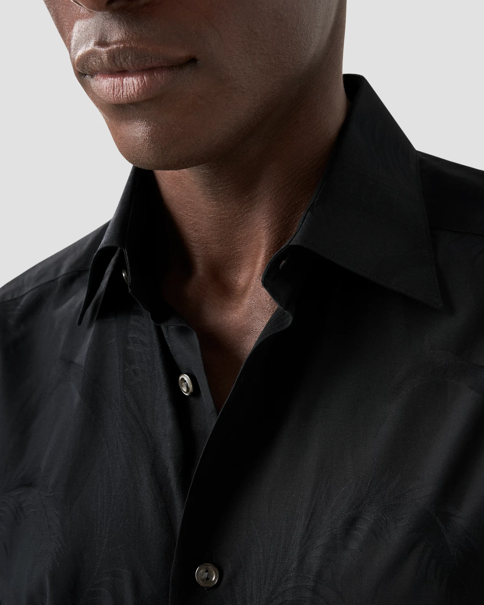 Eton - black jacquard moderate cut away