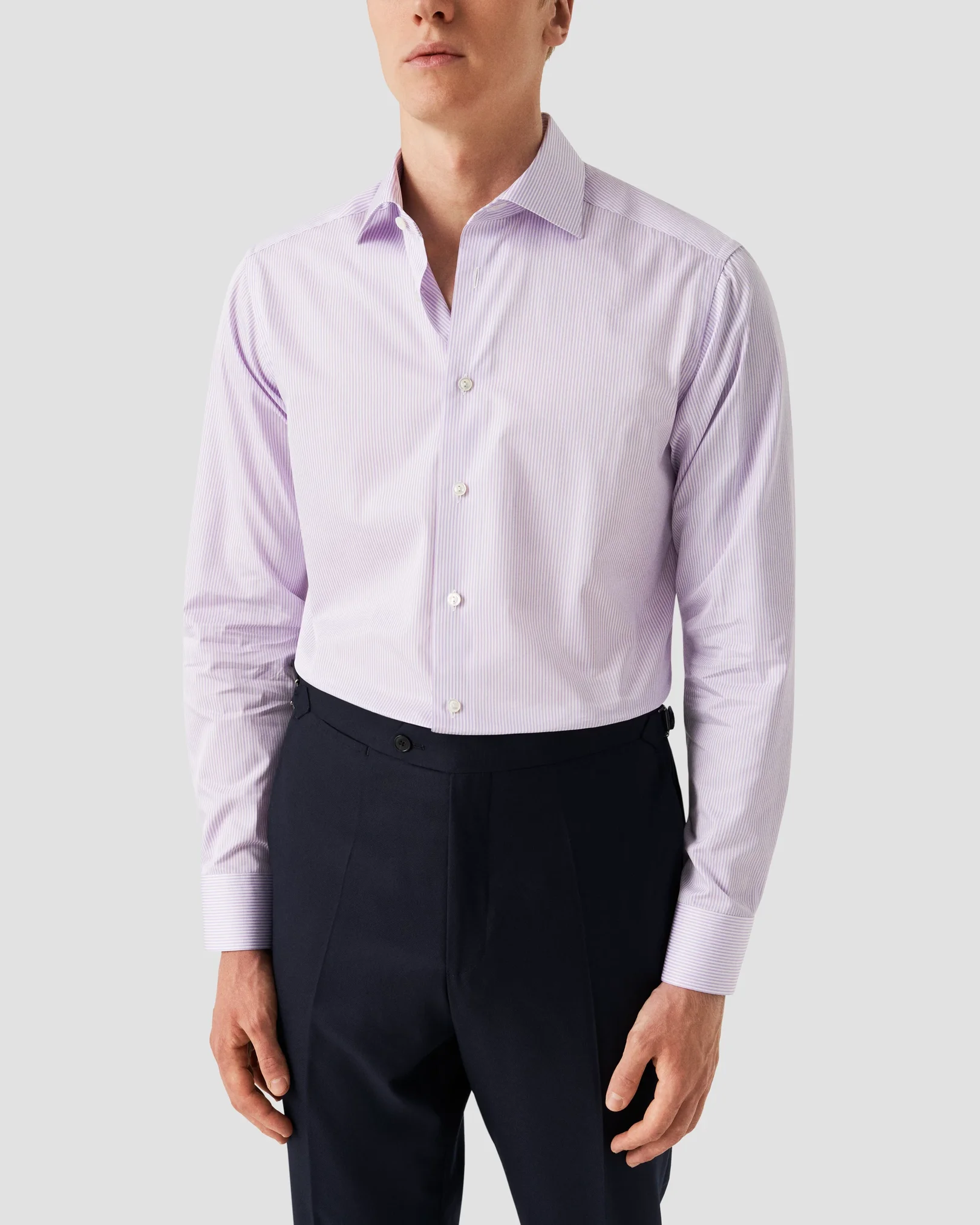 Eton - light purple twill dress shirt
