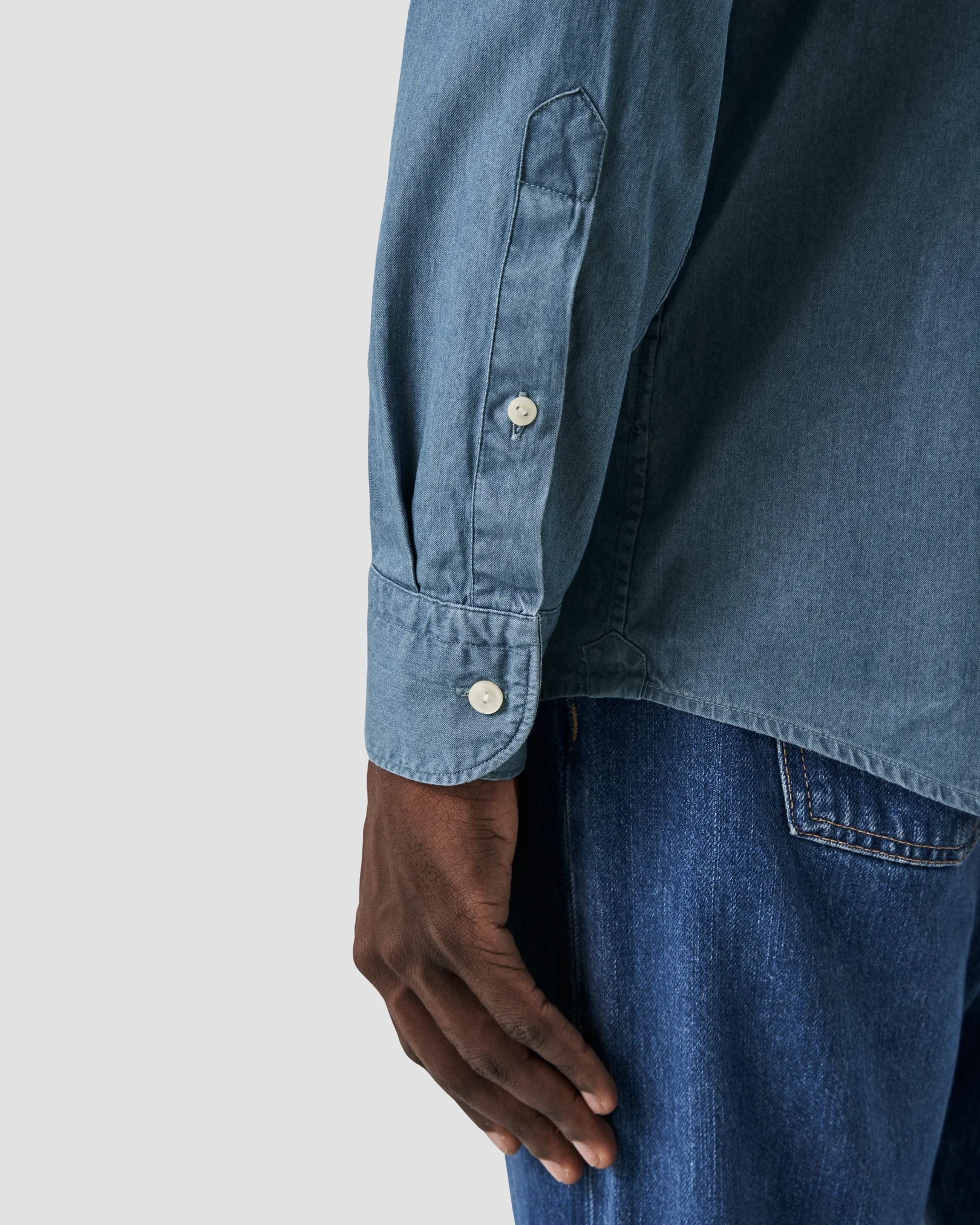 Eton - dark blue lightweight denim shirt