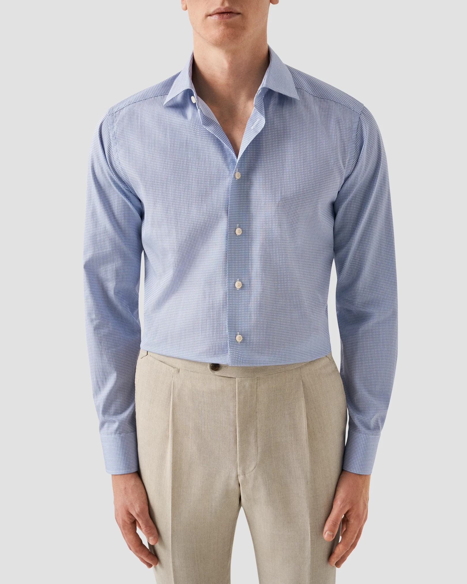 Eton - mid blue signature poplin shirt