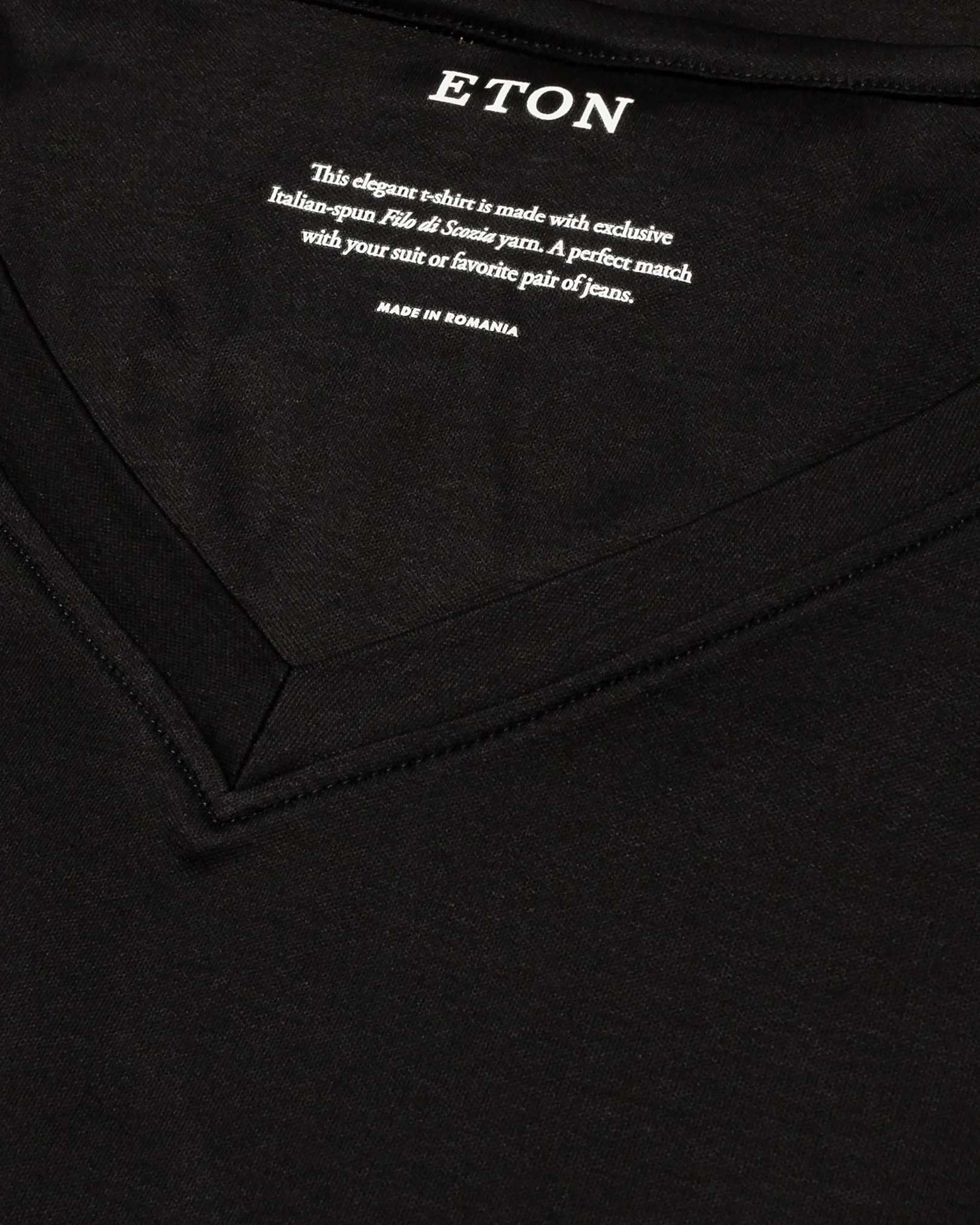 Eton - black jersey neckrib