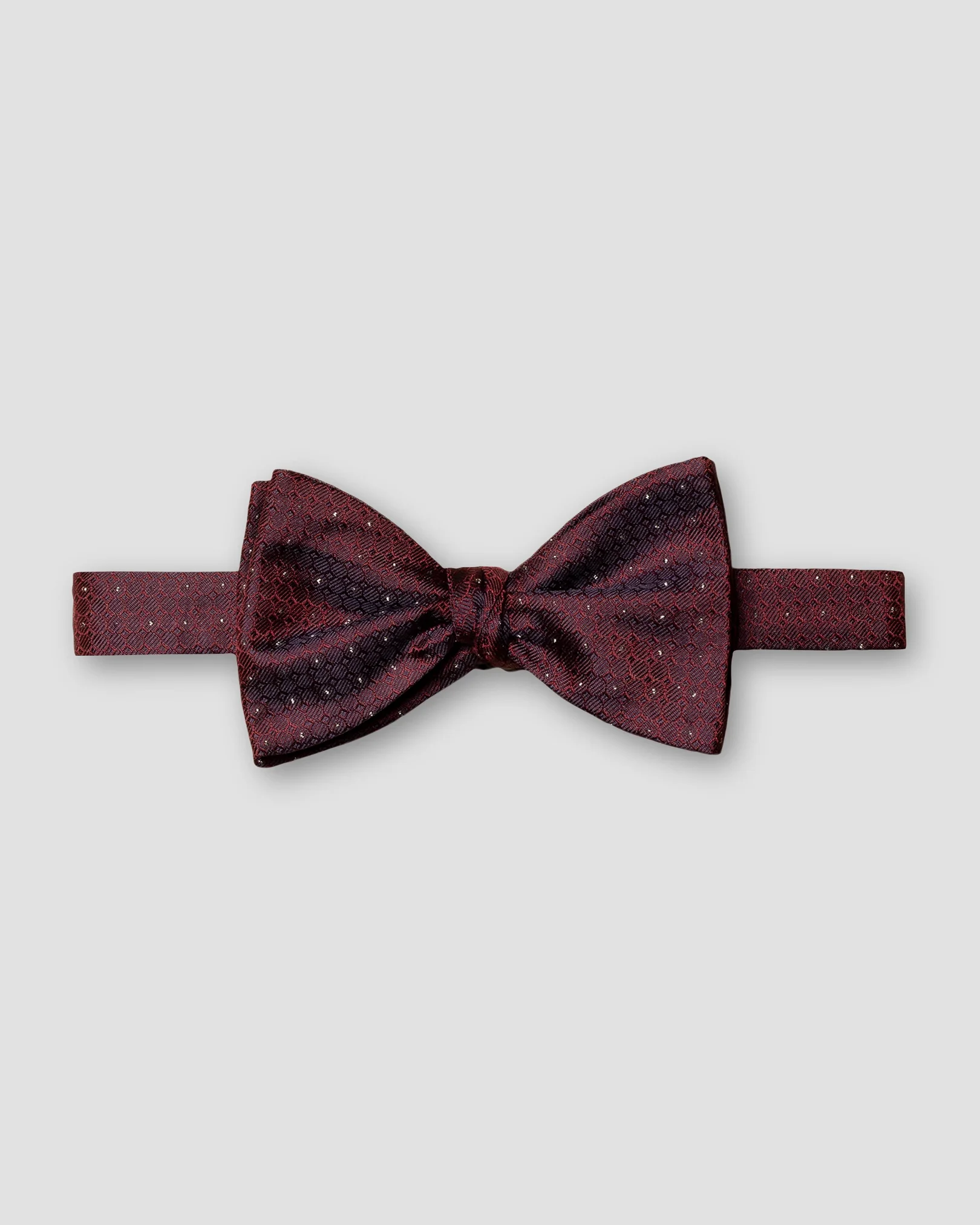 Eton - burgundy pin dot silk blend wedding bowtie ready tied