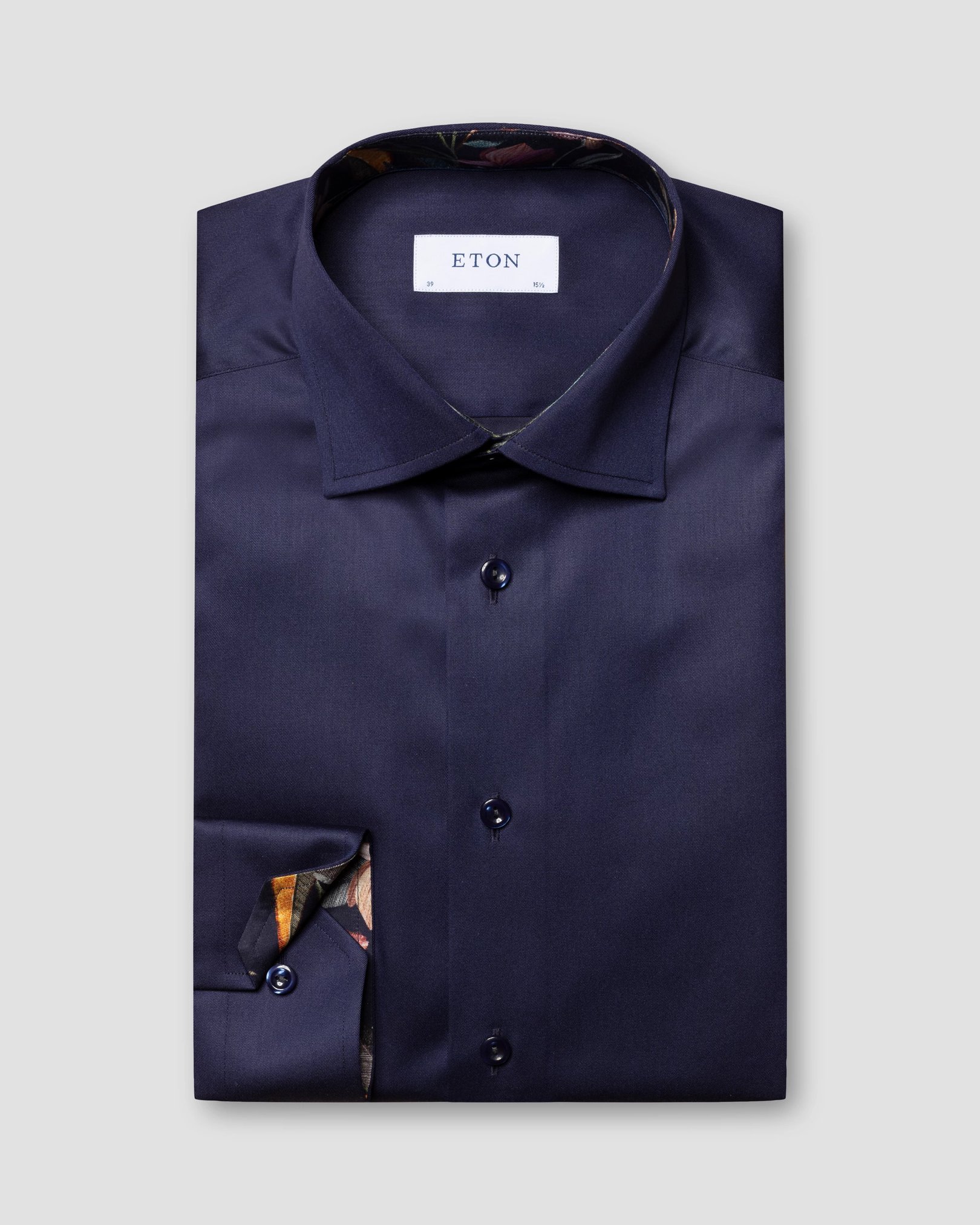 Eton - navy blue signature twill contrast