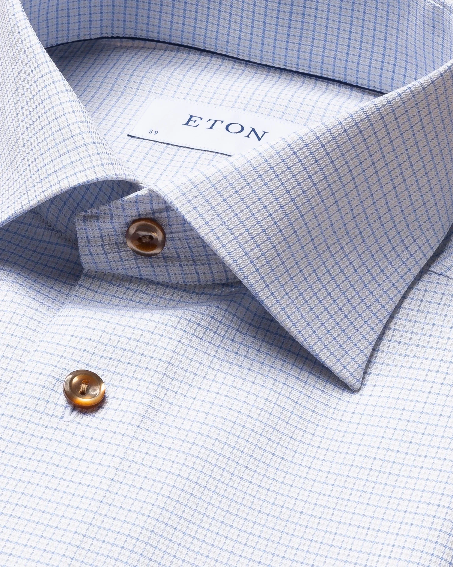 Eton - blue micro checks signature twill