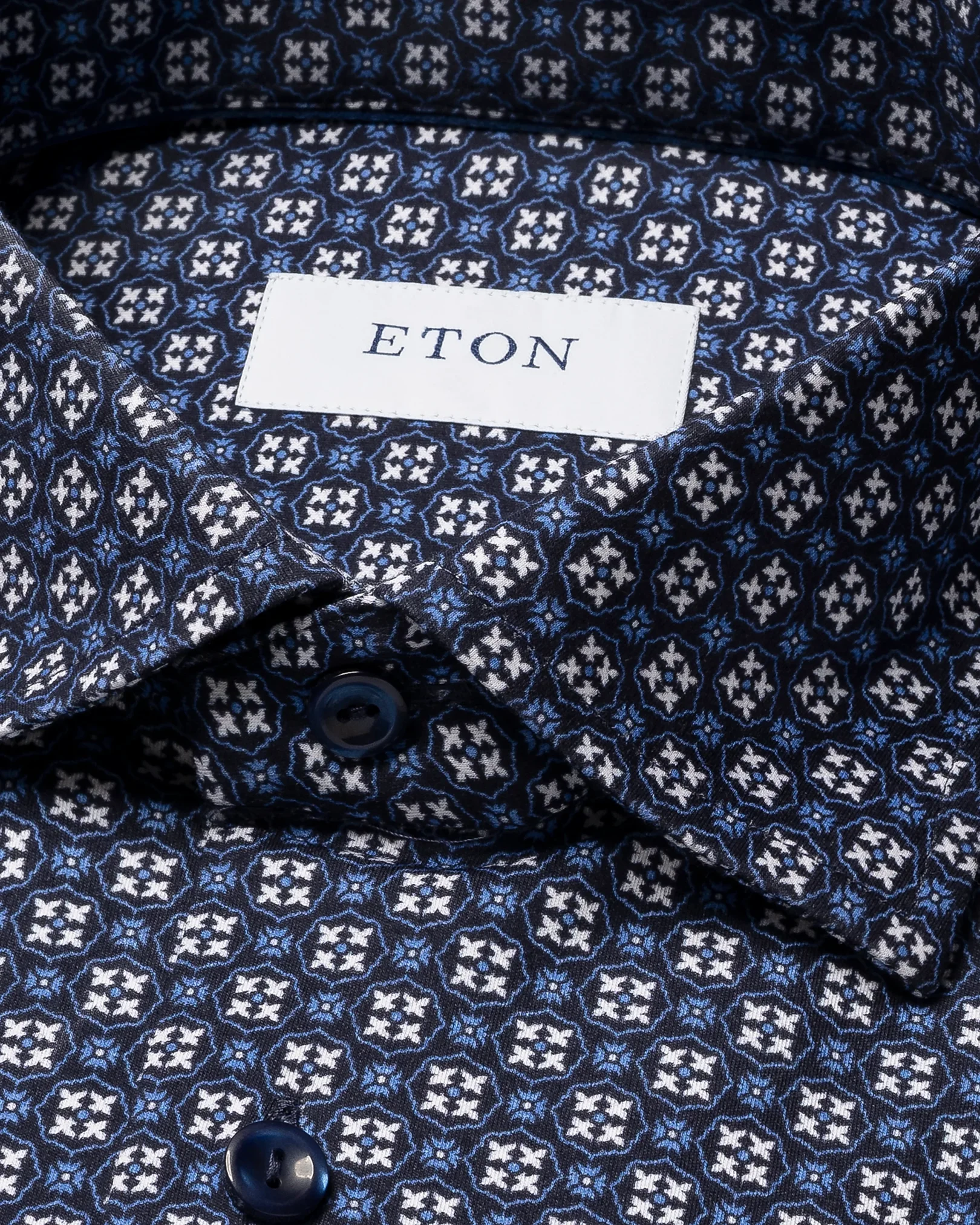 Eton - dark blue strech shirt