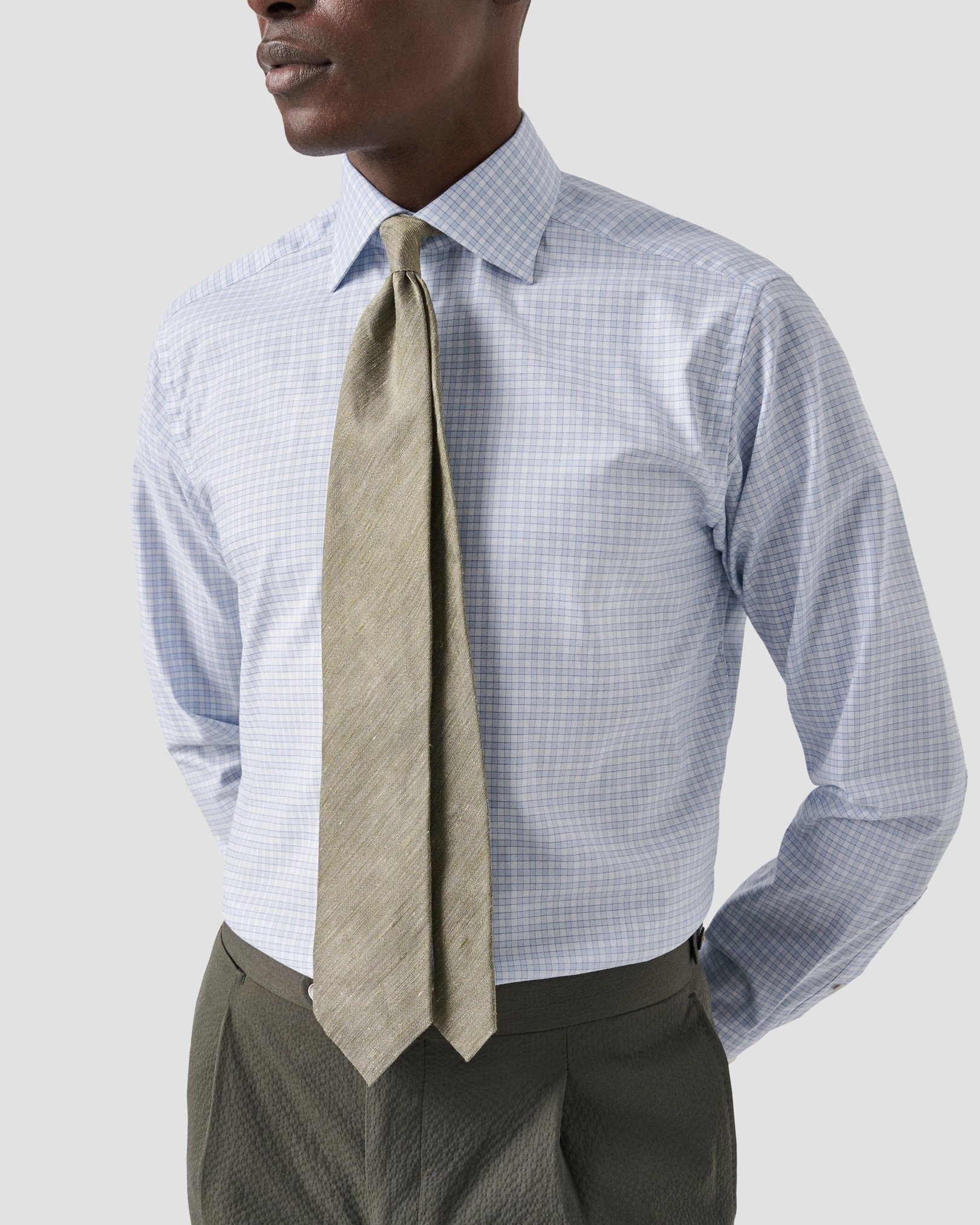 Eton - elegent checked twill shirt