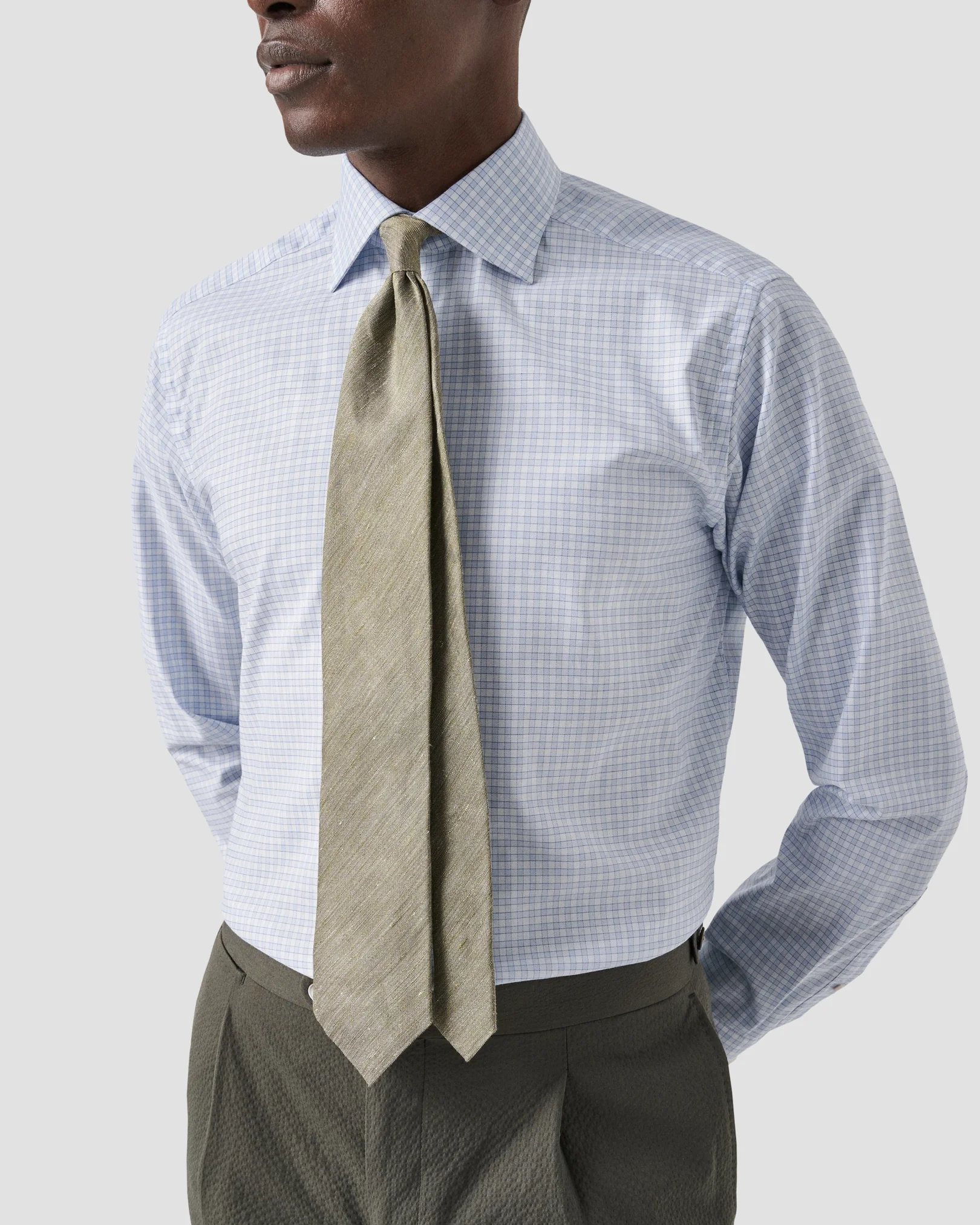 Eton - elegent checked twill shirt