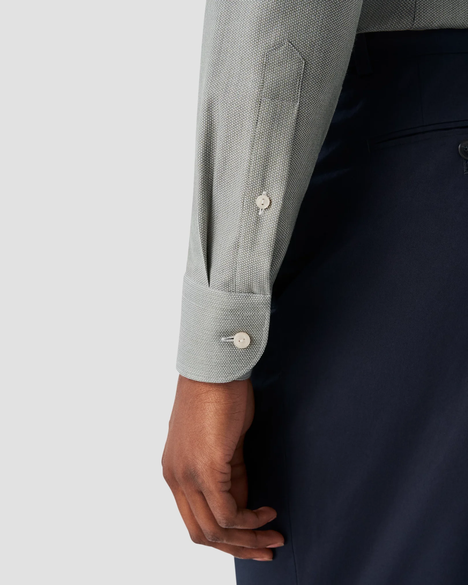Eton - mid green melange signature twill