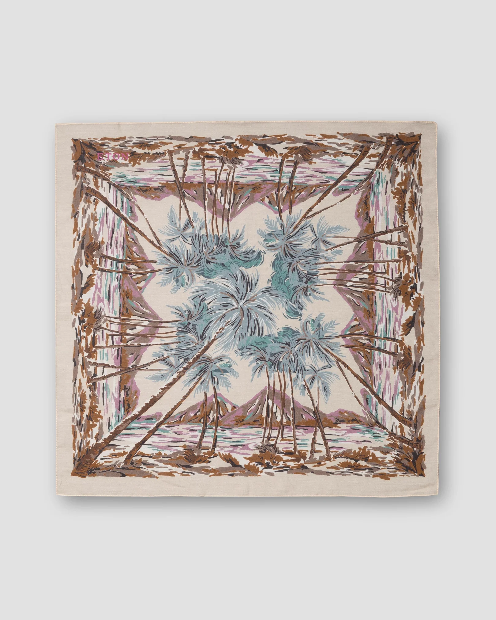 Eton - brown wheat print cotton silk banadana